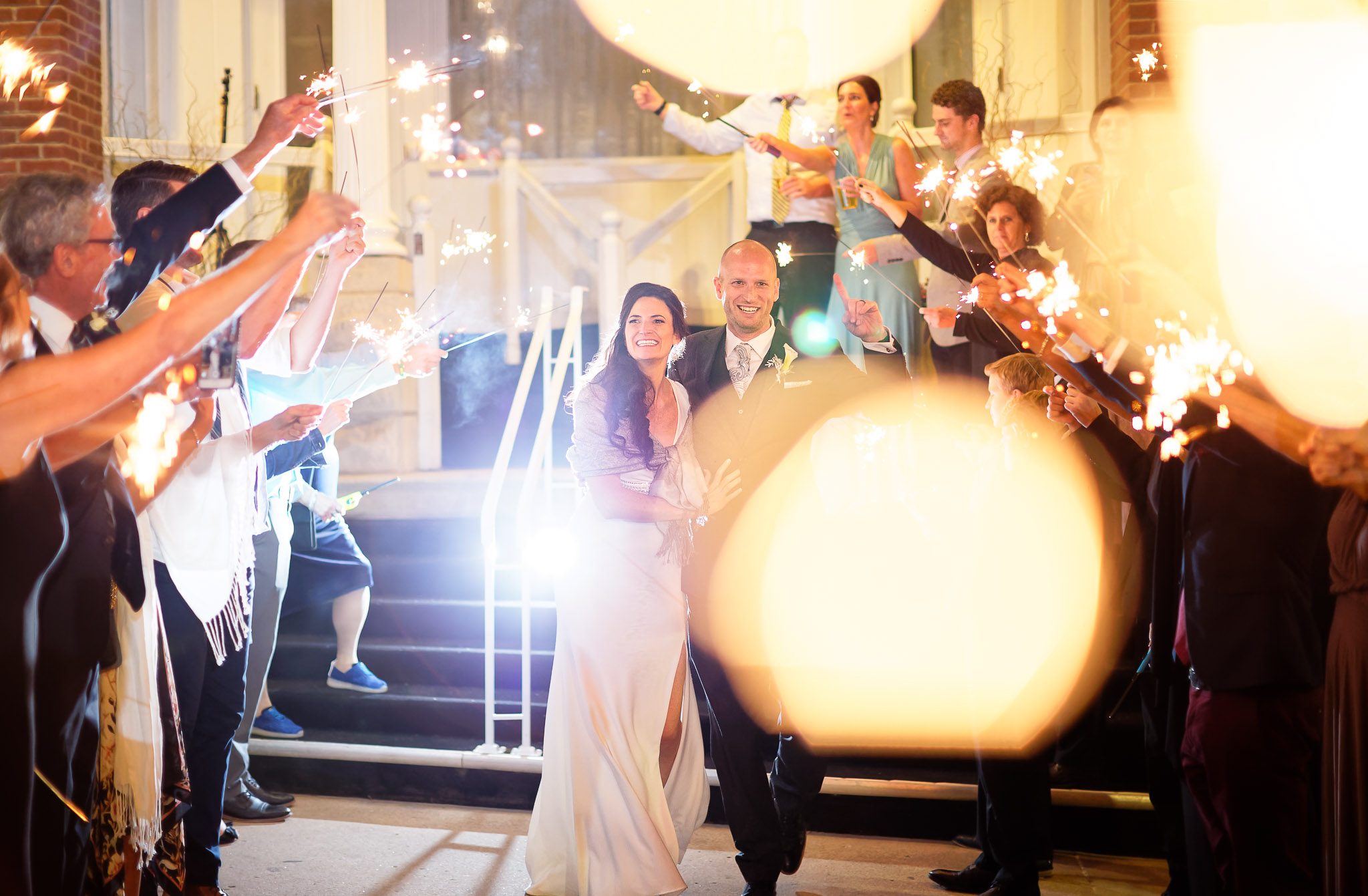 Sparkler Exit at Saint James Hotel Red Wing Wedding