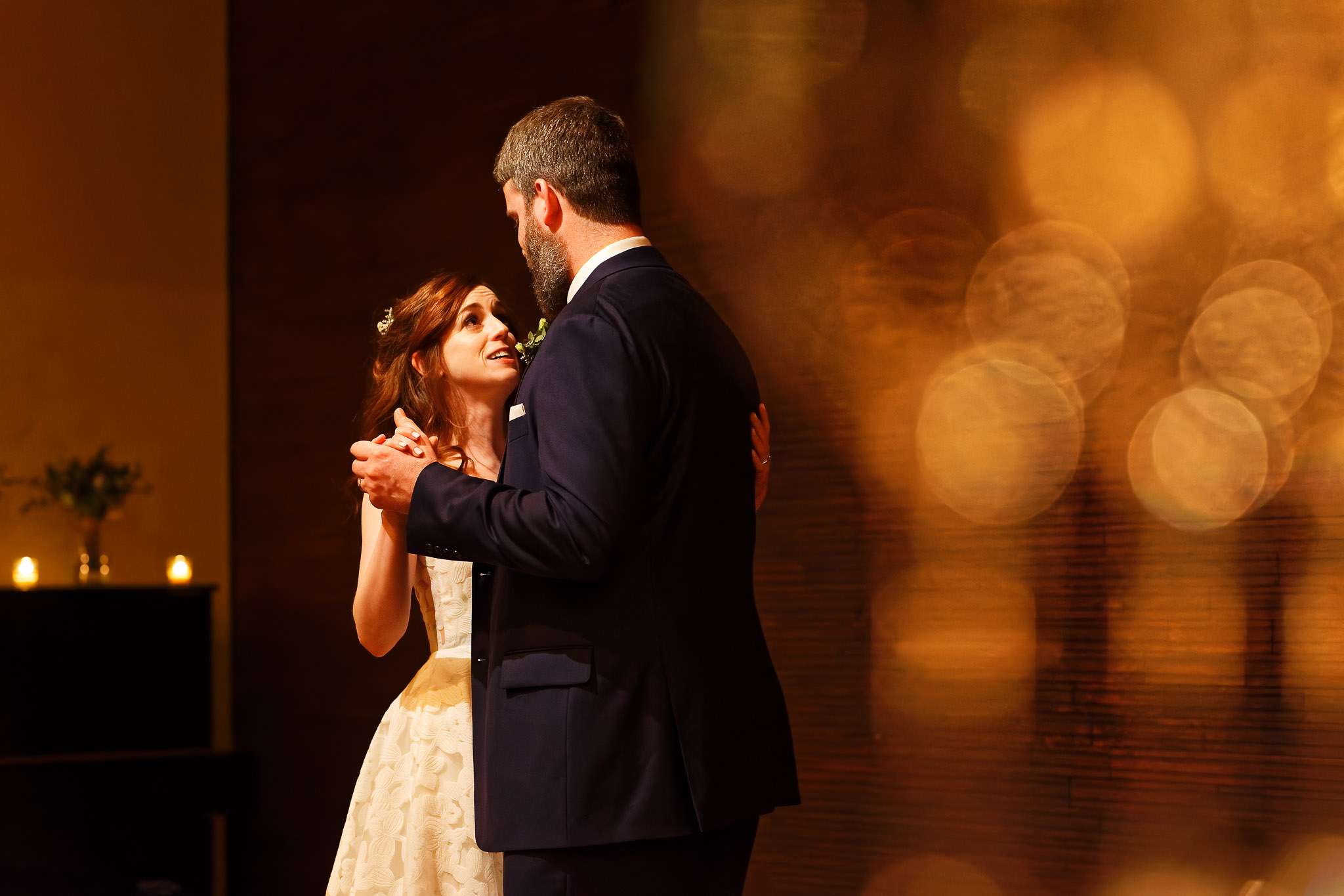 First Dance with Disco Ball Light Rays - Minneapolis Wedding