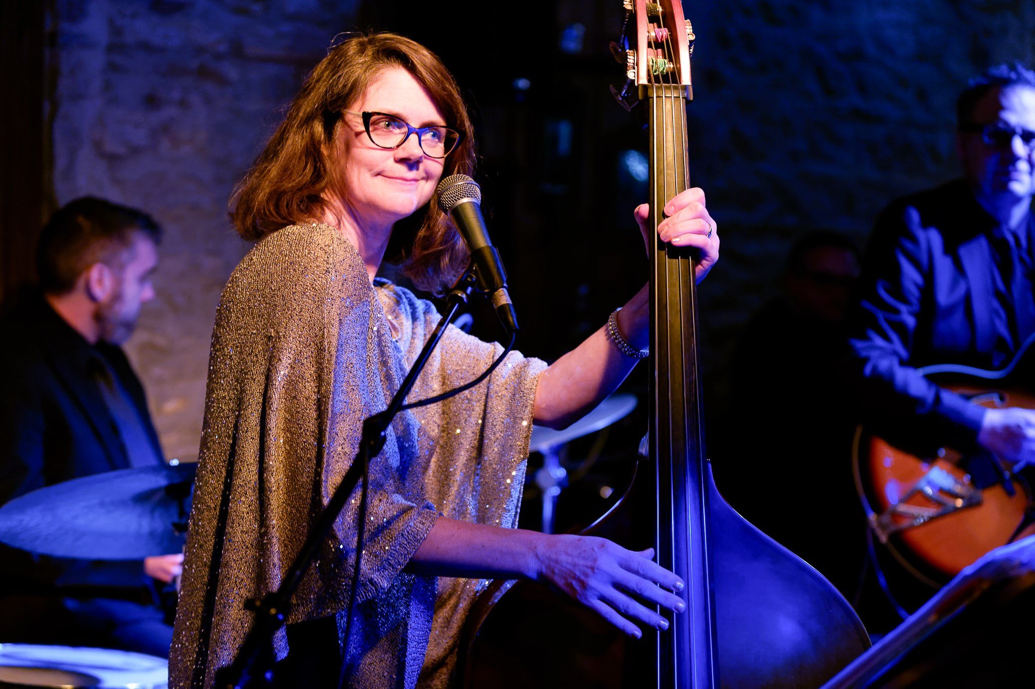 Wedding Reception Bass Musician Performance During Dinner