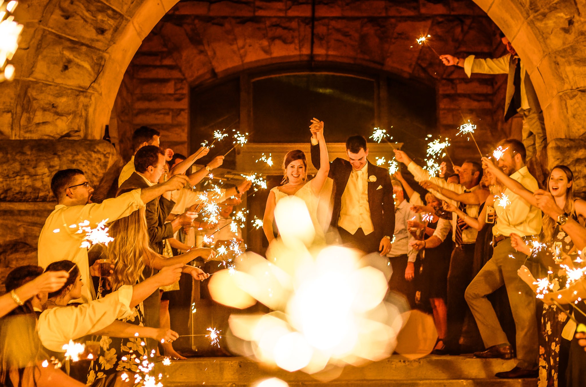 Sparkler Exit at Historic Concord Hotel Saint Paul Wedding