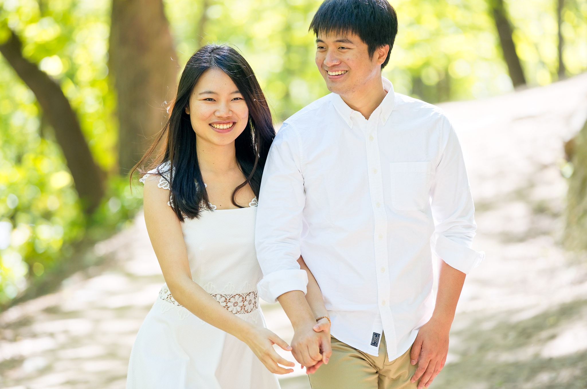Minnehaha Falls Engagement Session - Couple Hand Holding