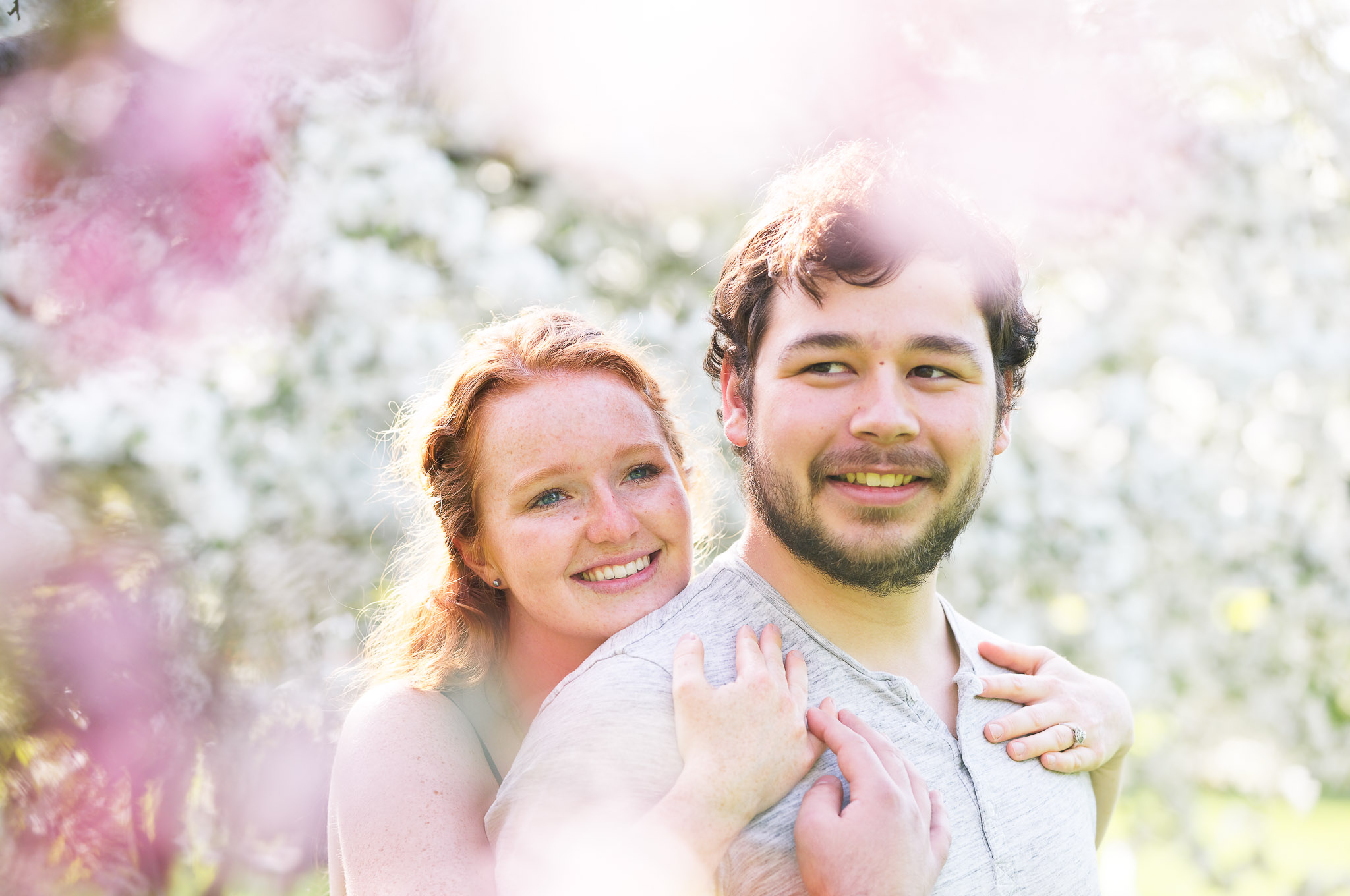 Spring Engagement Session Among Cherry Blossoms