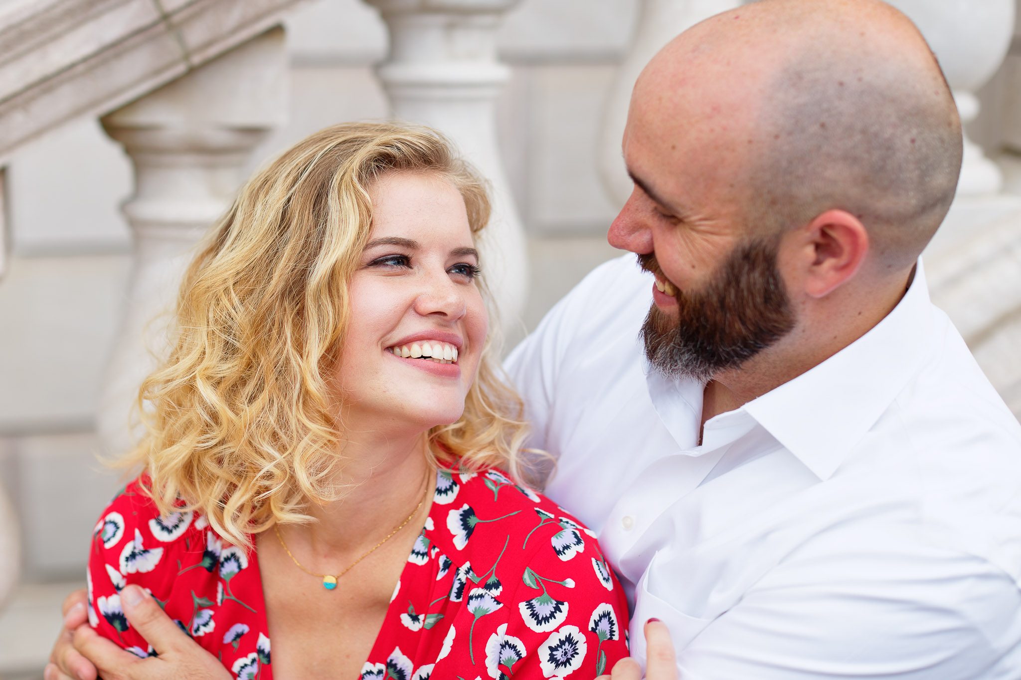 Courthouse Engagement Session - Joyful Couple Portraits