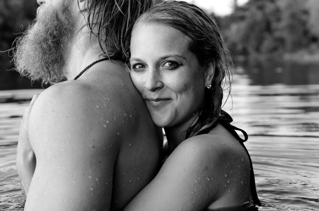 Engagement Session Lake Water Embrace Minneapolis Photography