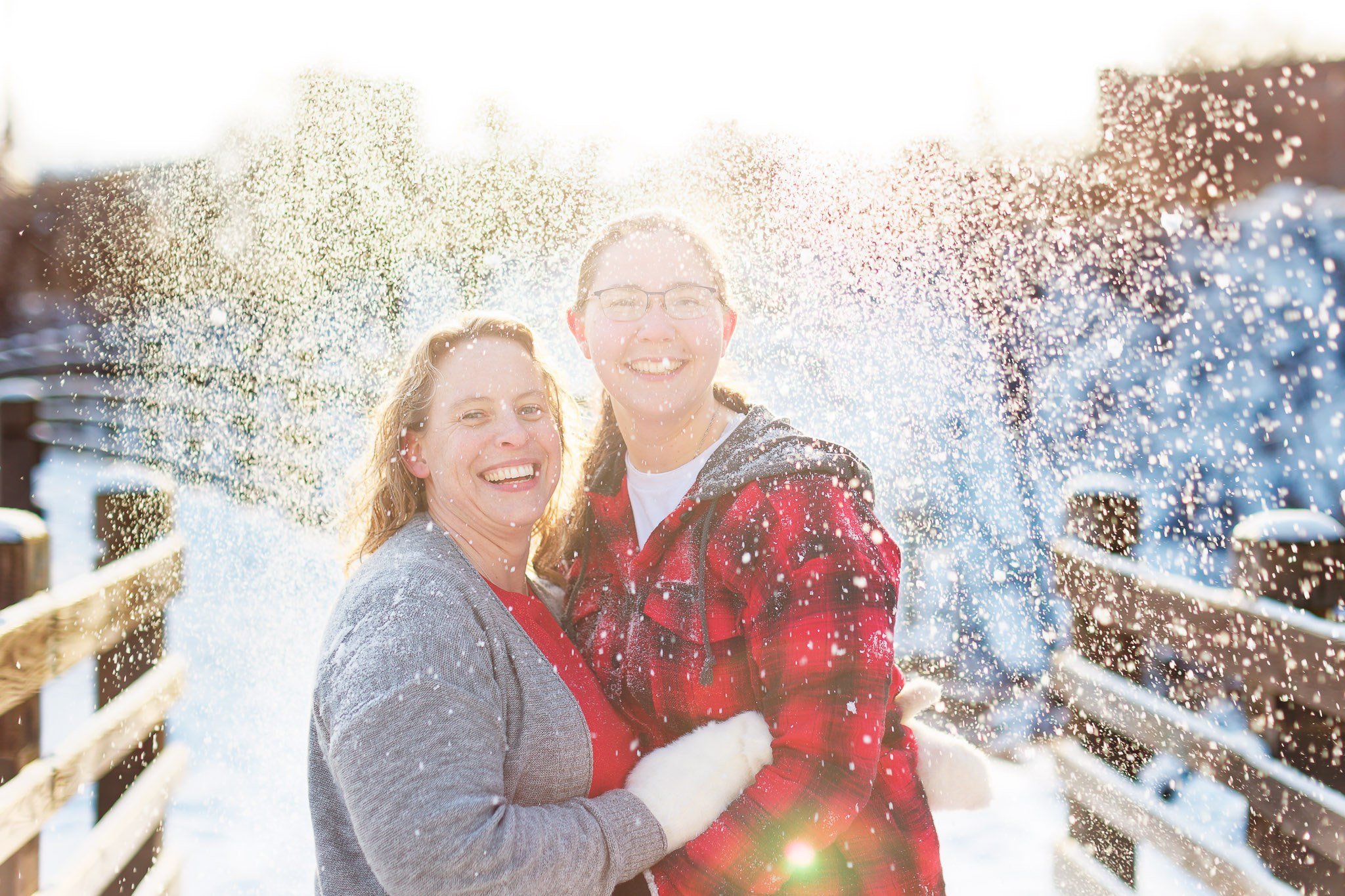 Winter Engagement Session with Snow in Minneapolis