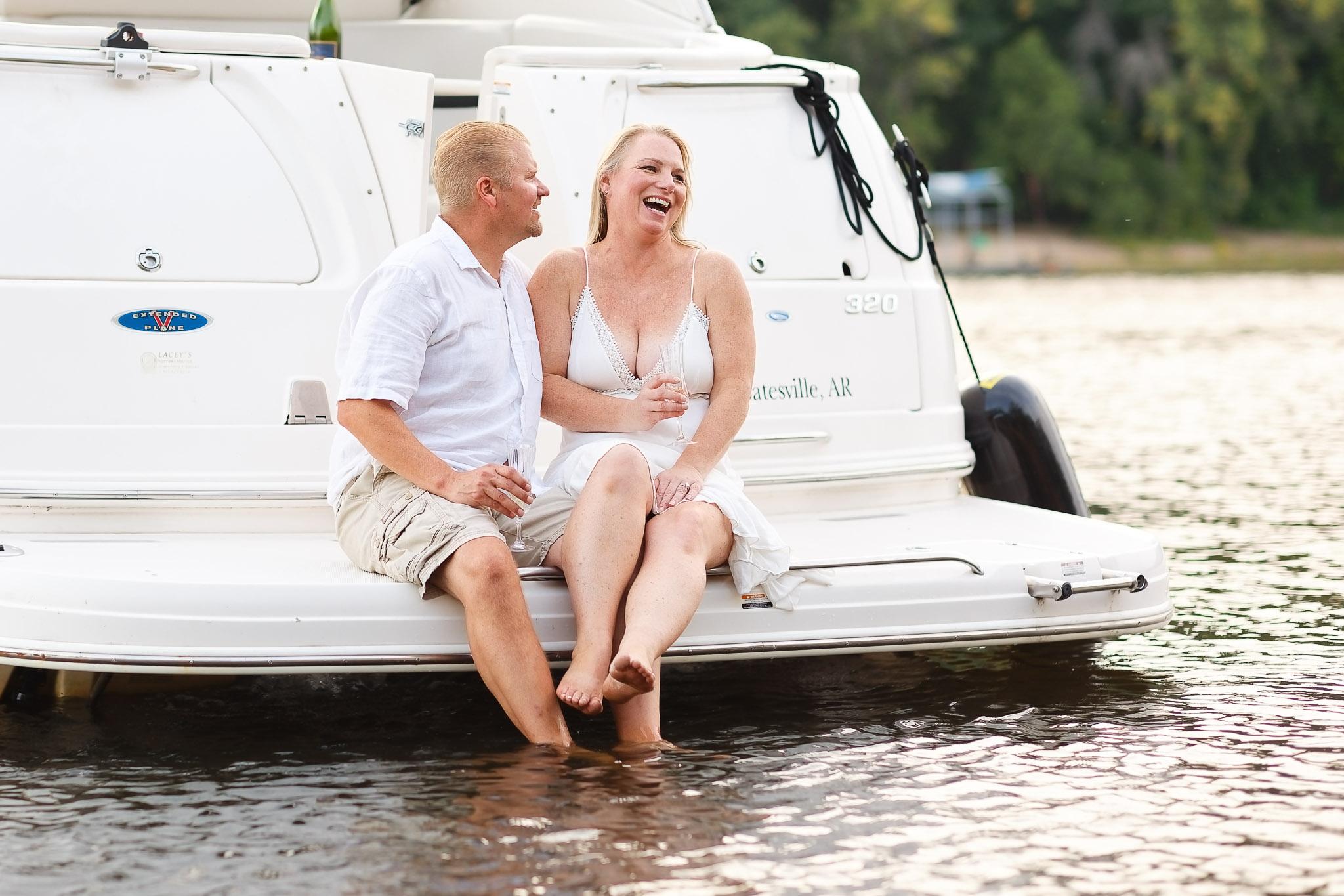 Saint Croix River Boat Engagement Session Hudson Wisconsin