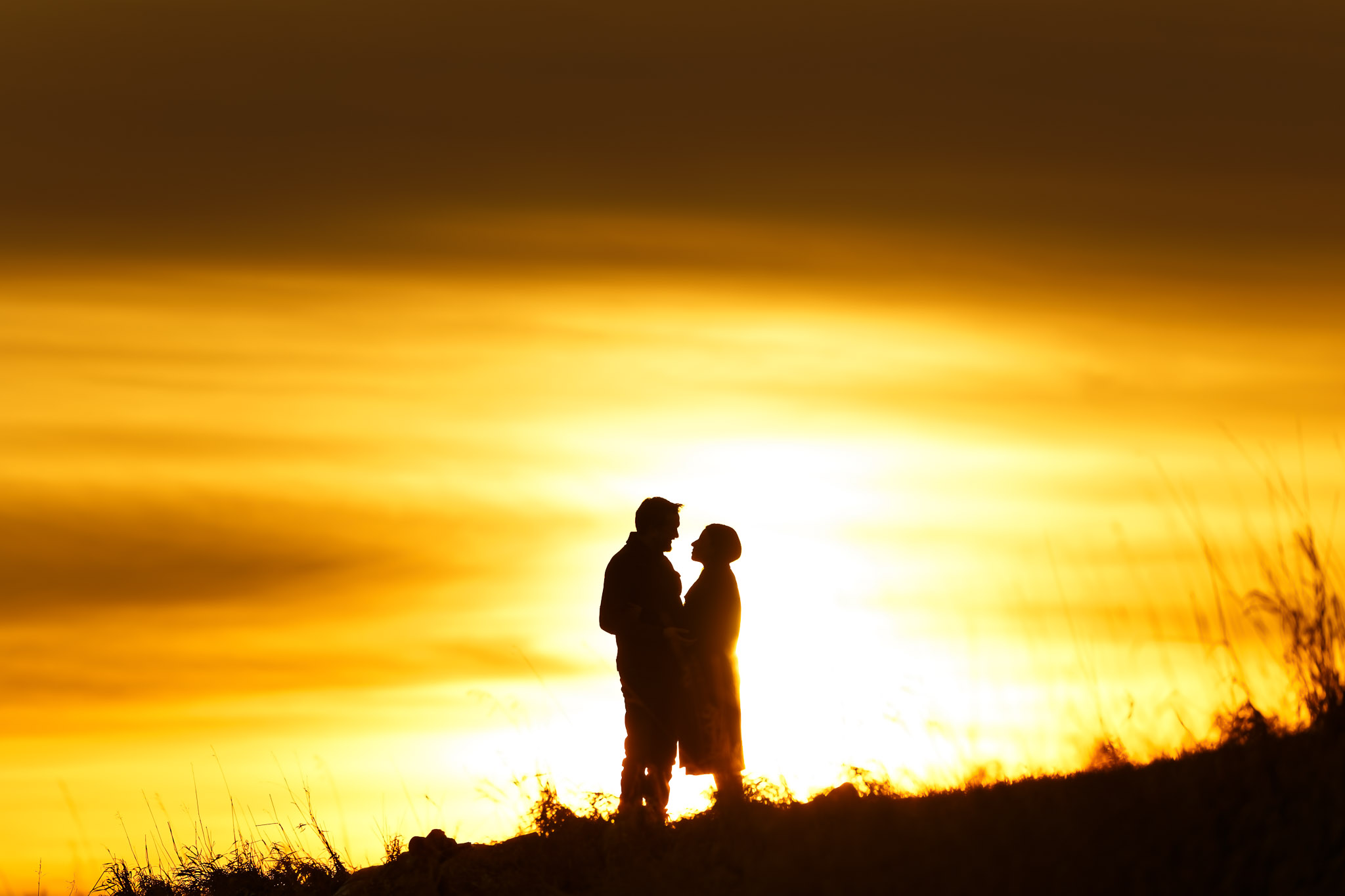 Winter Engagement Photos Oxbow Park Byron MN Sunset Silhouette