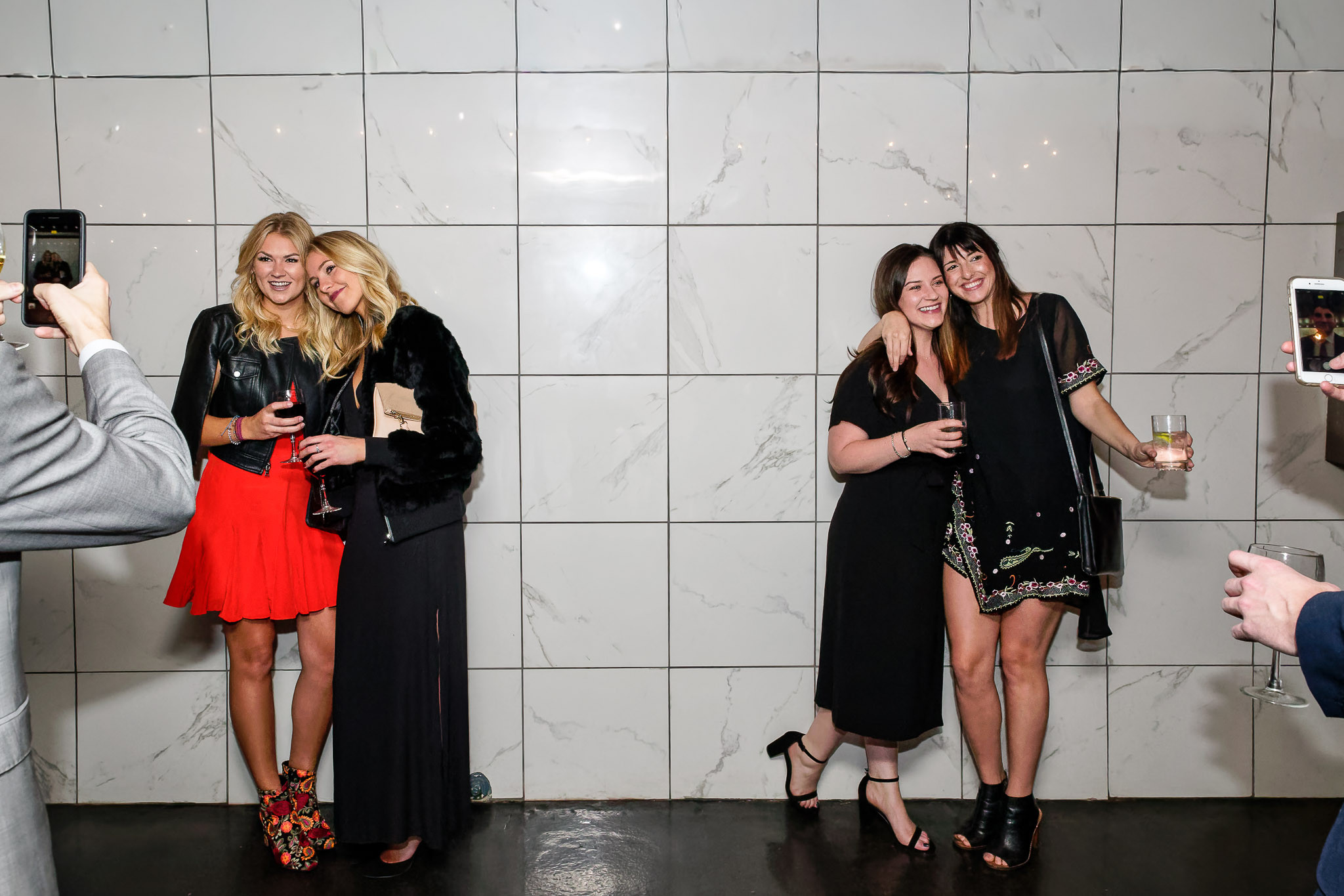 Wedding Cocktail Hour Selfie Moments at Modern Venue