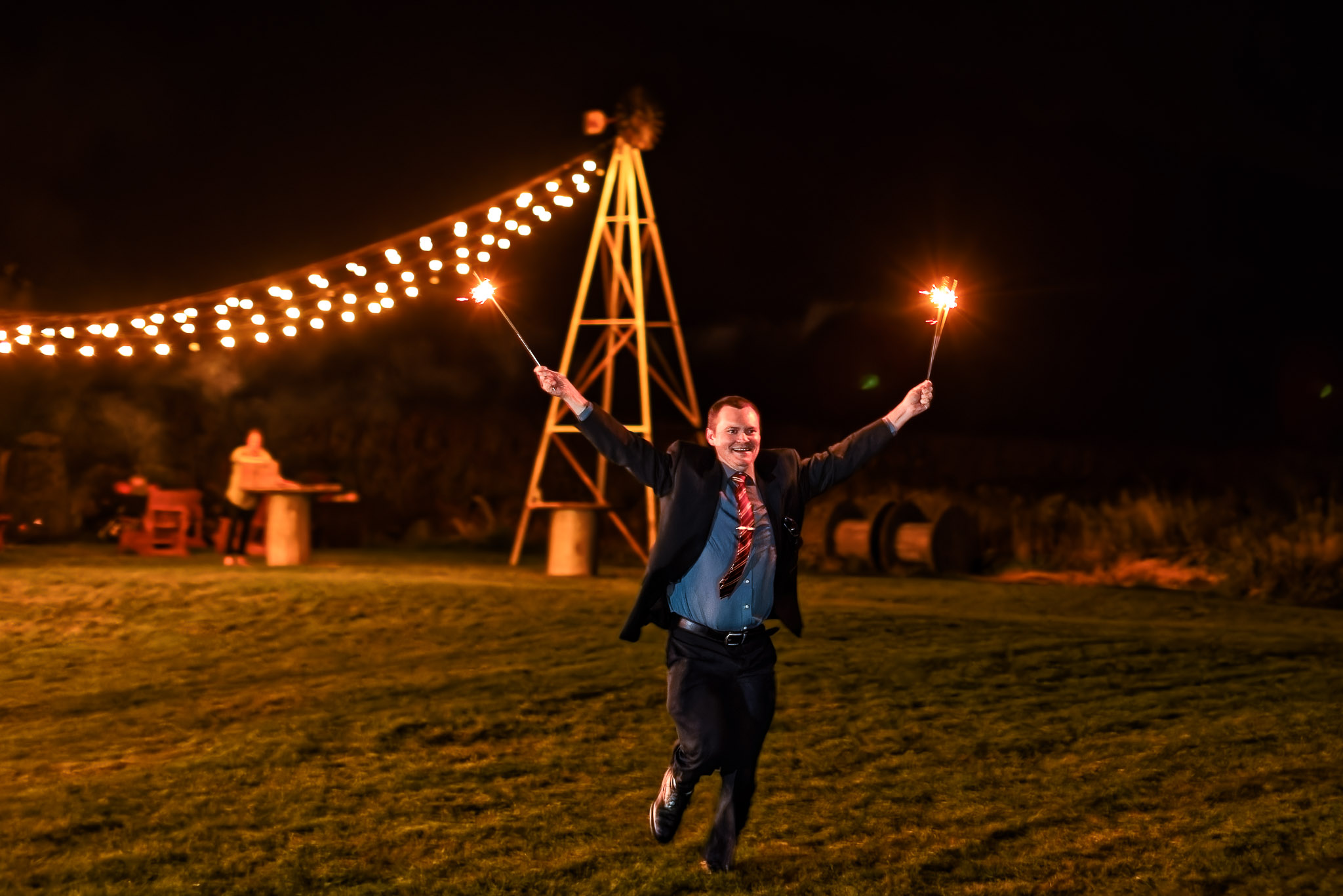 Sparkler Fun at Wisconsin Barn Wedding Reception