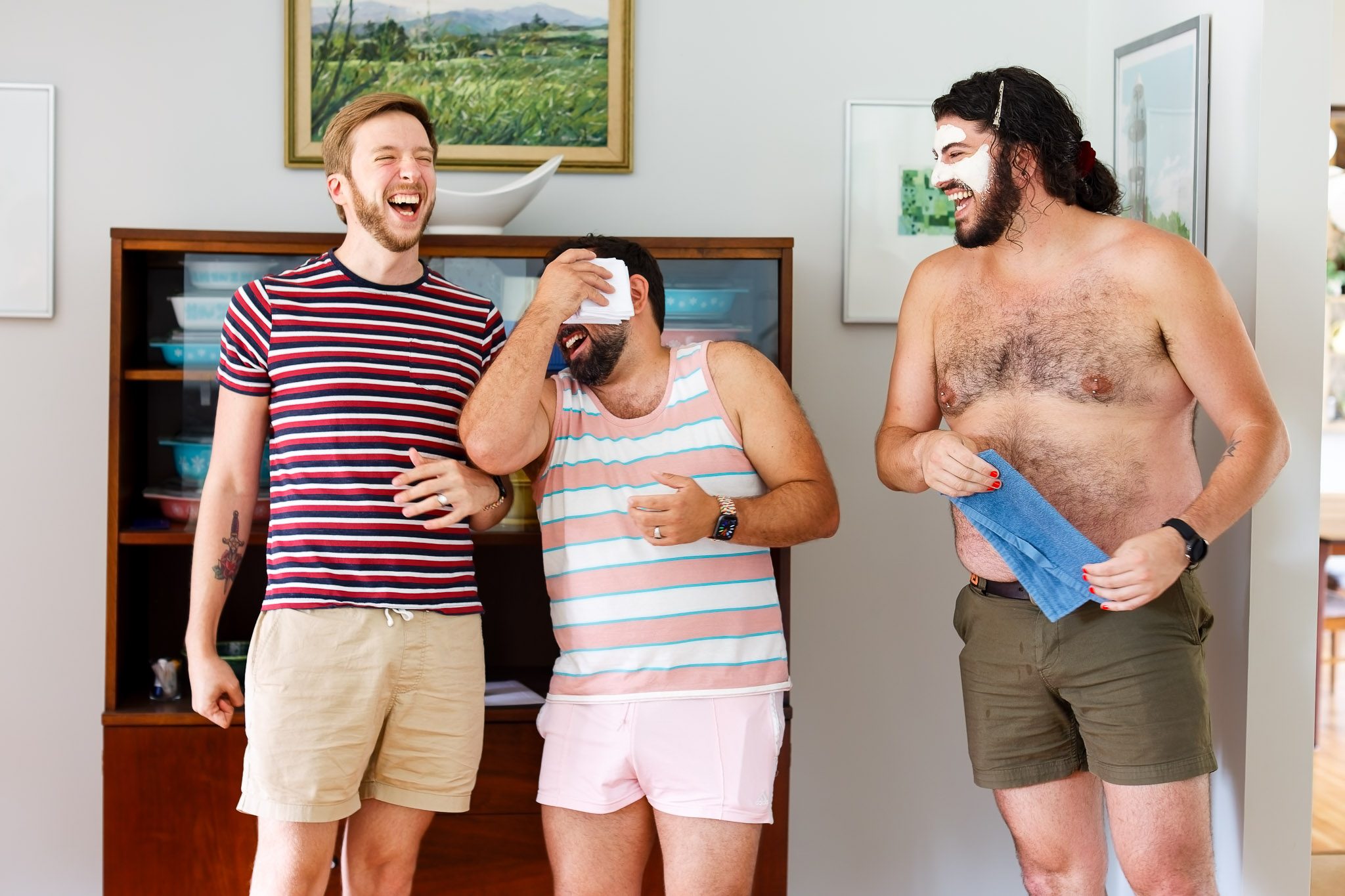 Funny Groom Prep Moment at Theodore Wirth Chalet Wedding