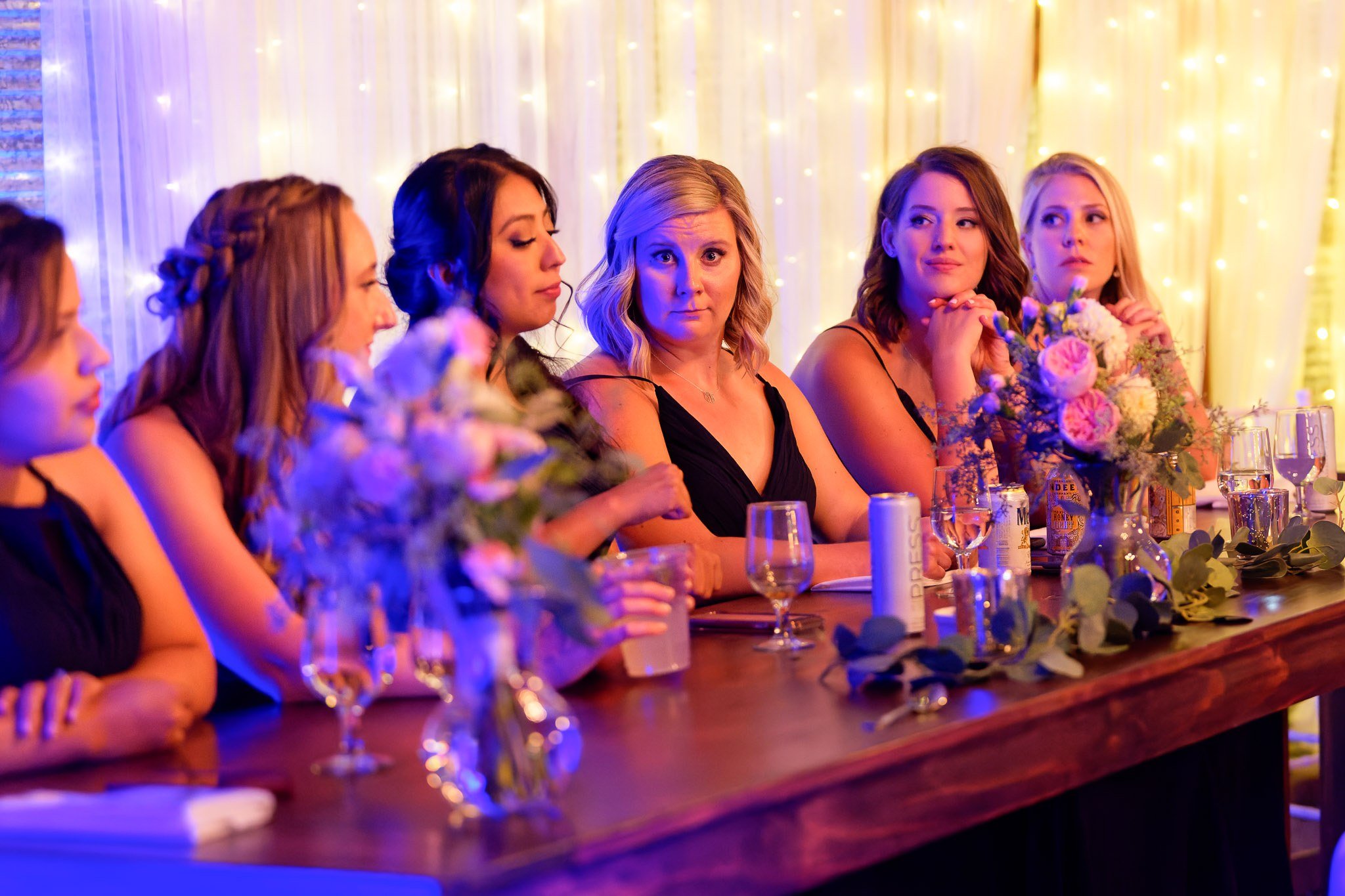 Funny Bridesmaid Expression During Wedding Photos Minneapolis