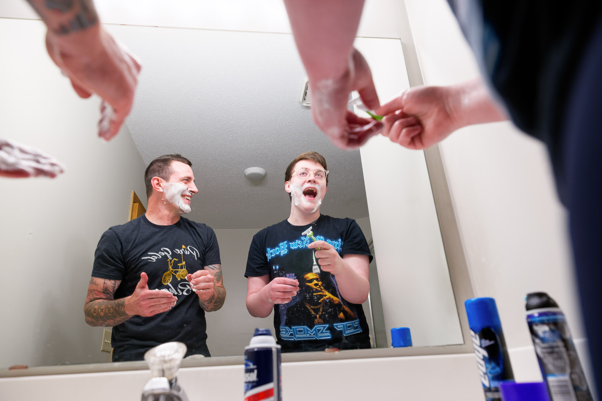Groom and Son's First Shave Together - Wedding Preparation
