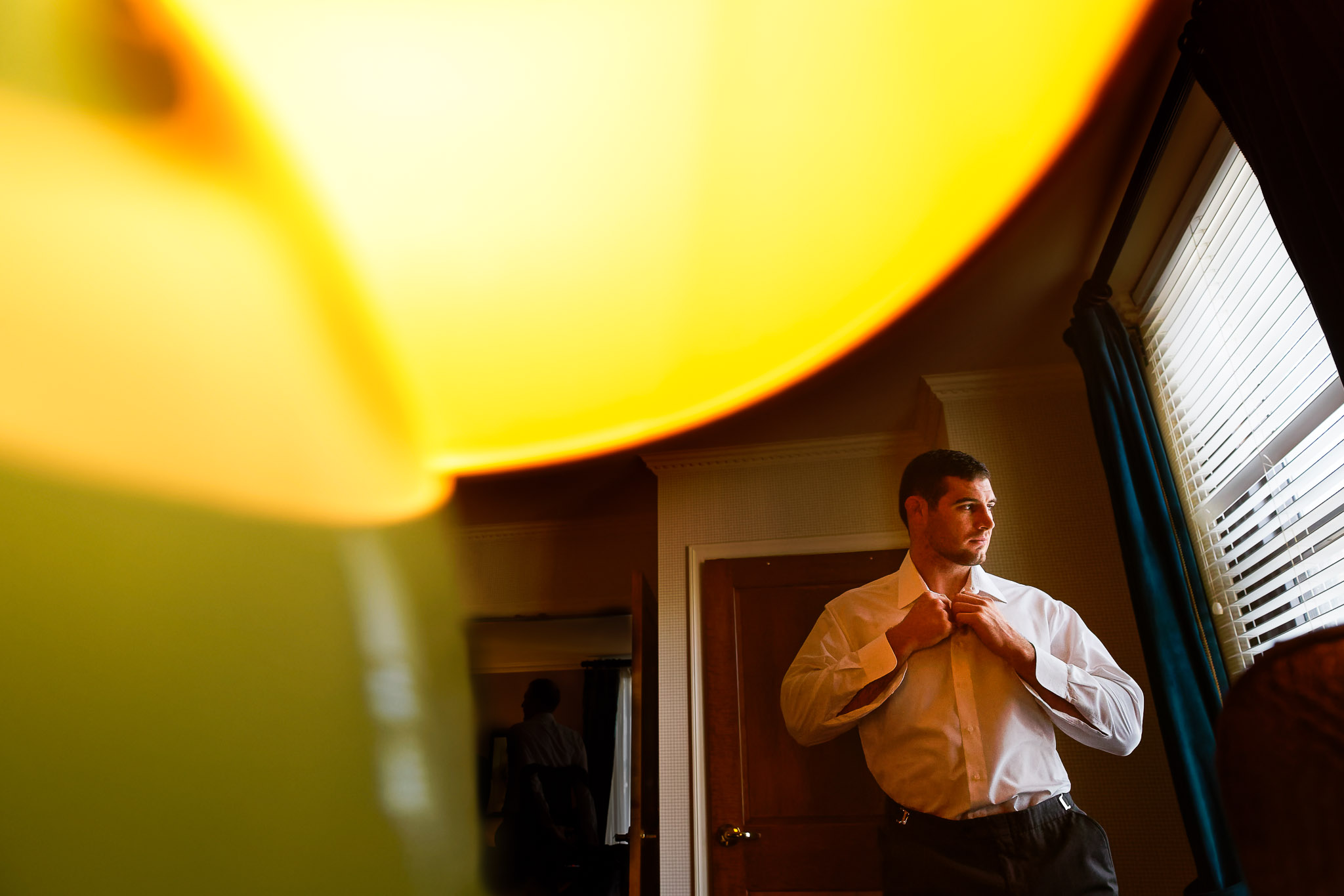 Serious Groom Getting Ready - Wedding Preparation Photography