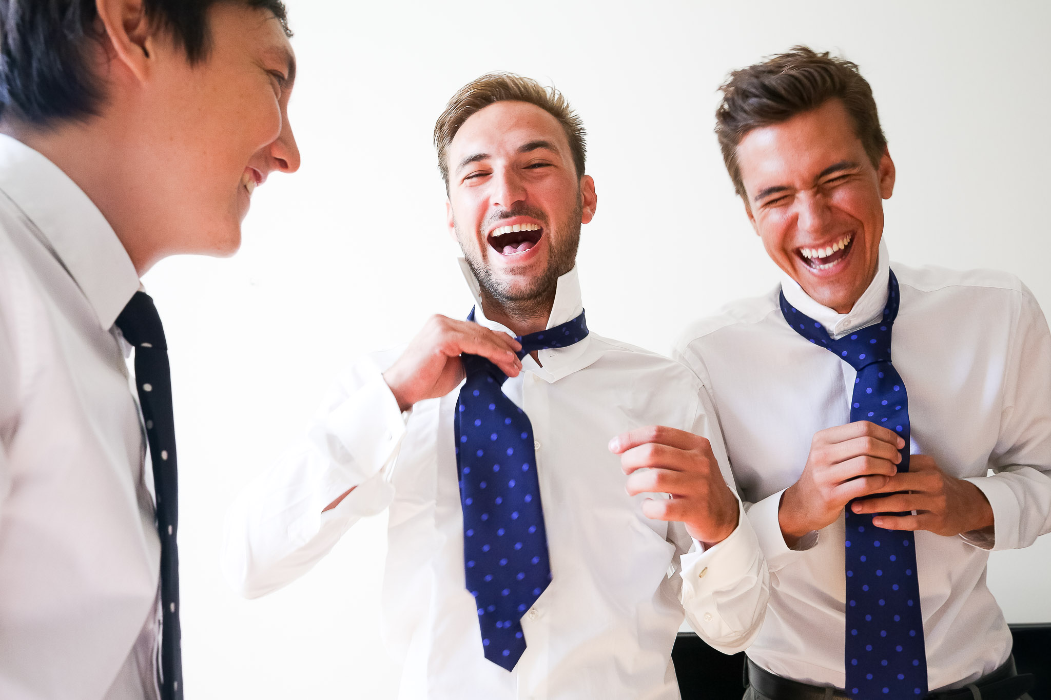 Groomsmen Having Fun Getting Ready - Wedding Preparation