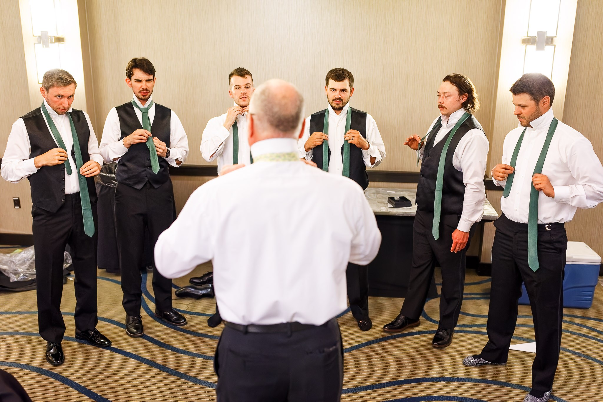 Groom Preparation Rochester Marriott Wedding Photography