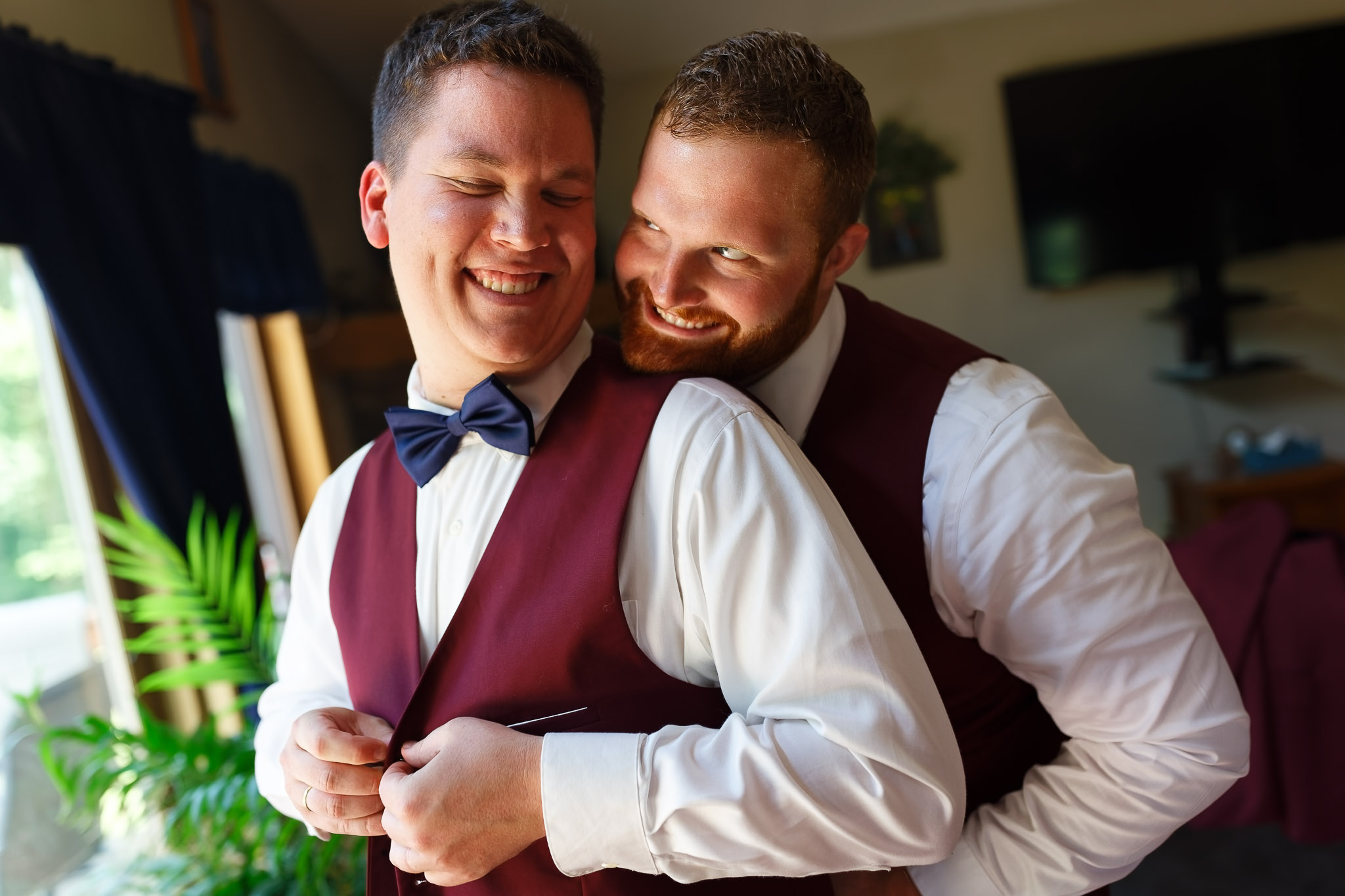 Same-Sex Grooms Wedding Preparation Whitewater State Park MN
