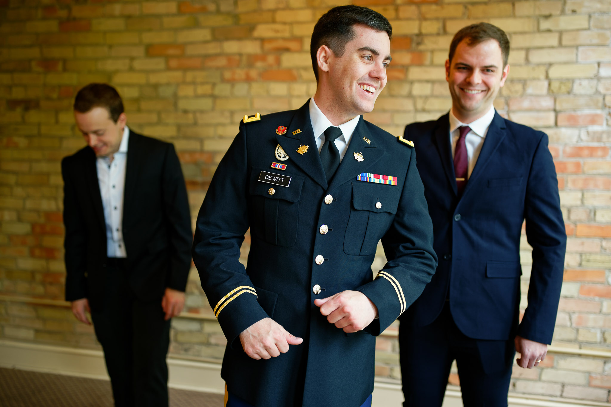 Military Groom Wedding Preparation with Groomsmen