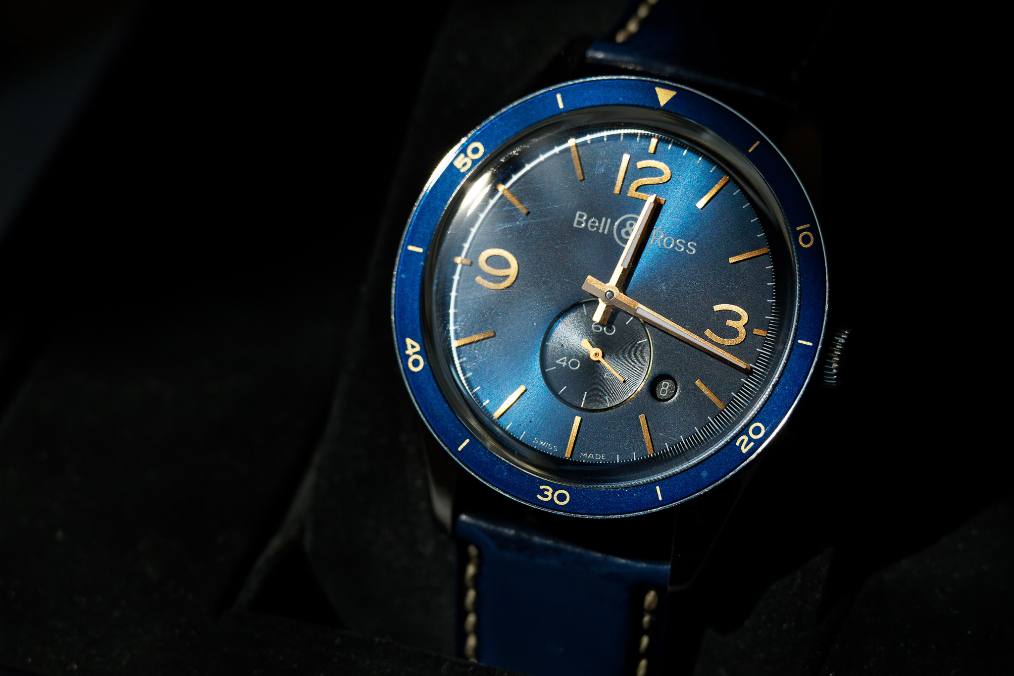 Groom's Blue Bell & Ross Watch Wedding Detail