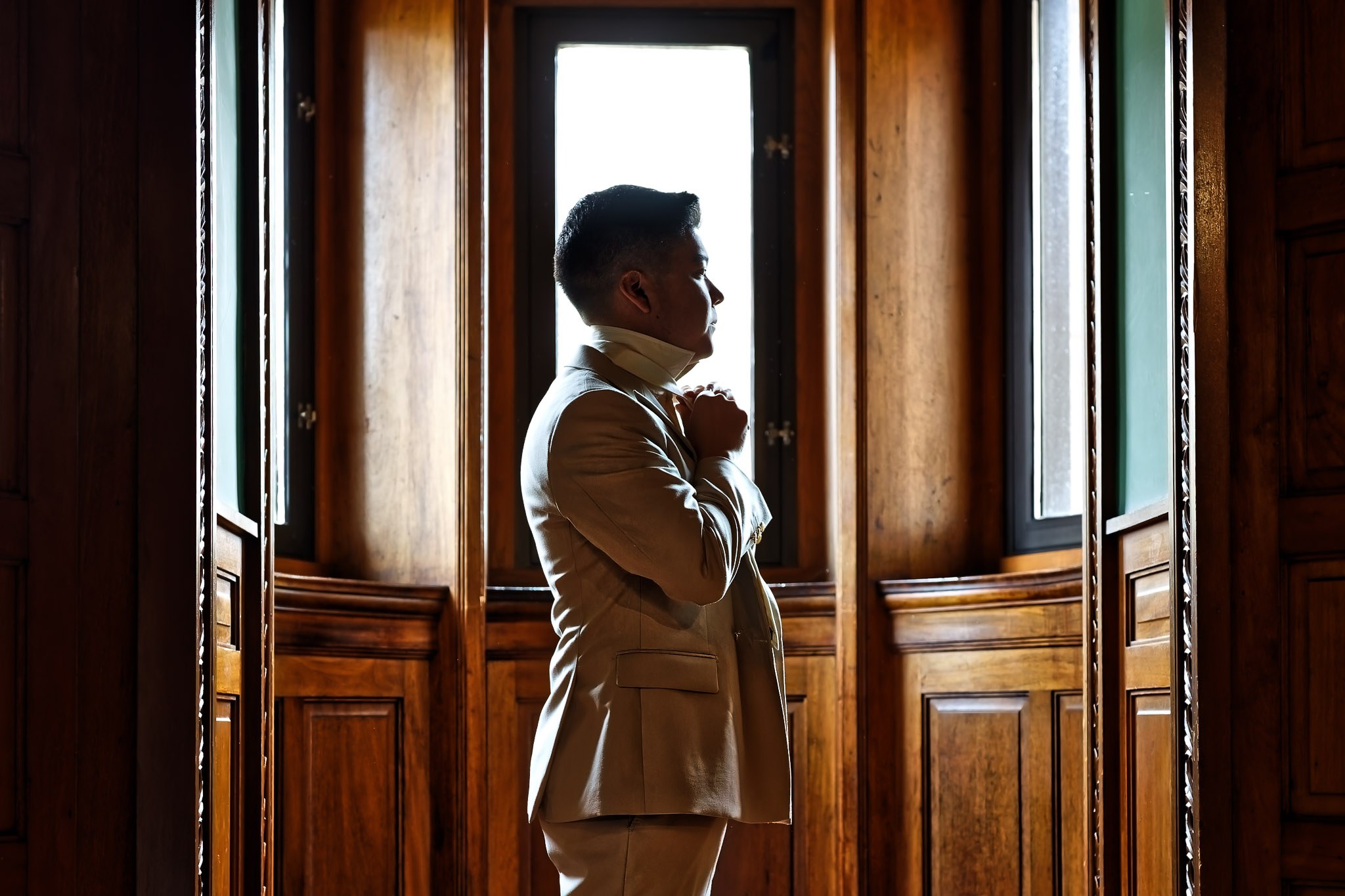 Groom Getting Ready at Landmark Center St Paul Wedding