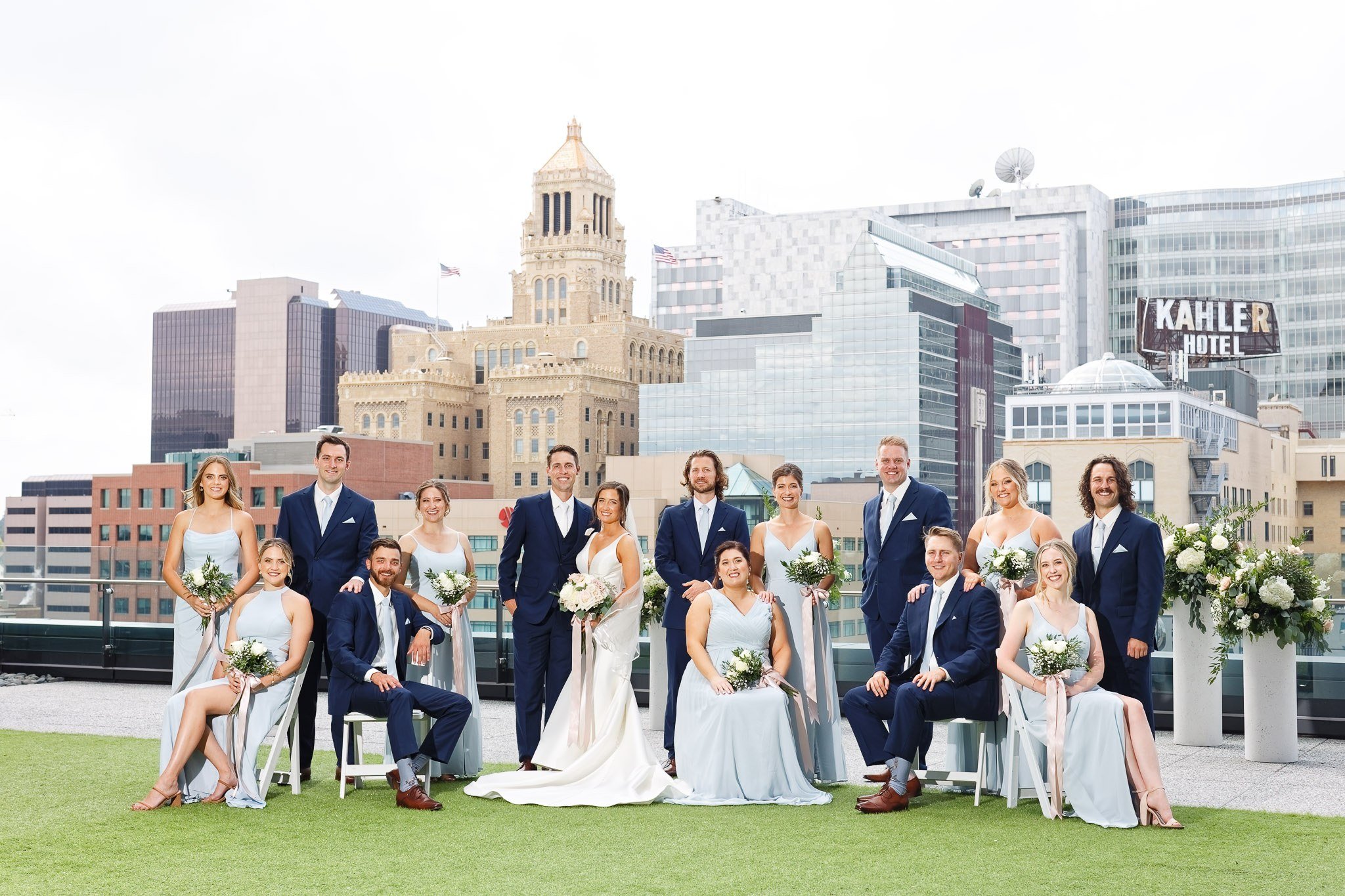 Wedding Party Group Photos at J Powers Hilton Rochester MN