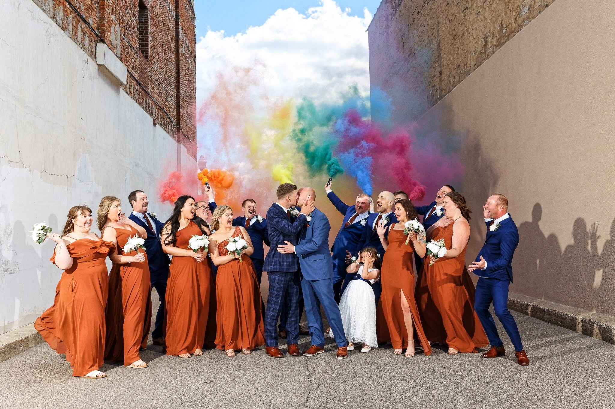 Same-Sex Wedding Party Photos at The 3 Ten Event Venue Faribault