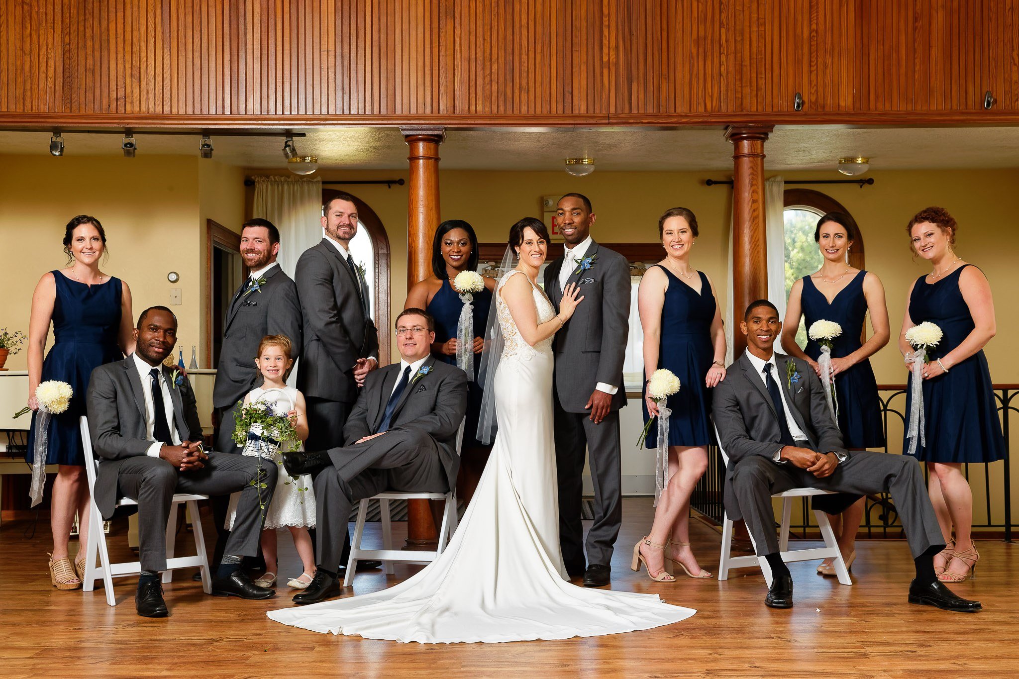 Bridal Party Group Photo - Navy and Gray Wedding Party