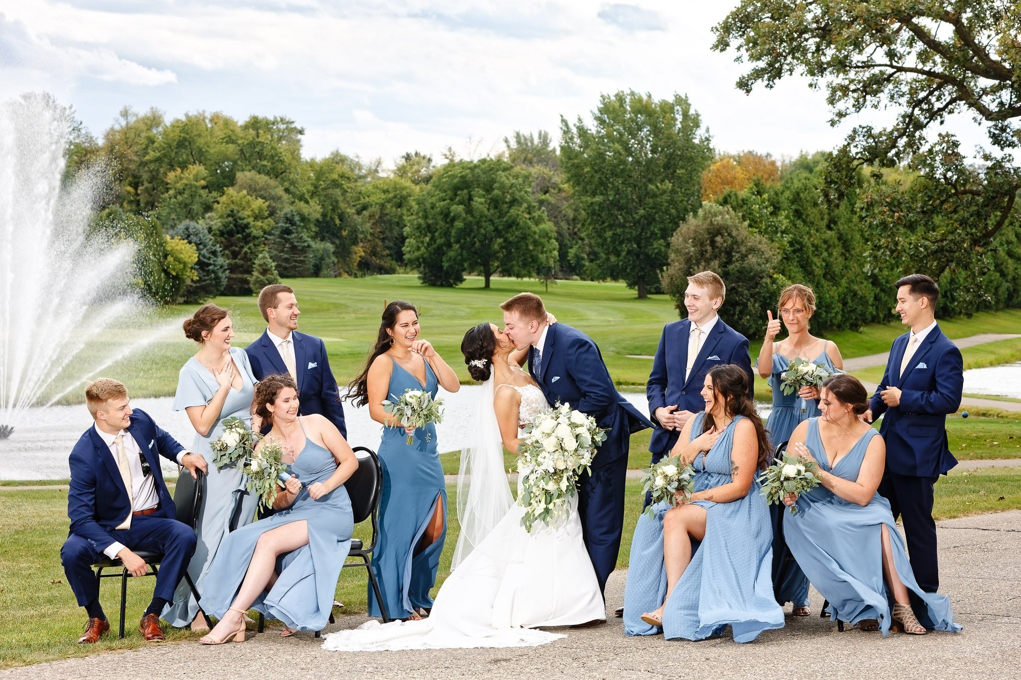 Wedding Party Photos at Riverview Greens Golf Course Stewartvill