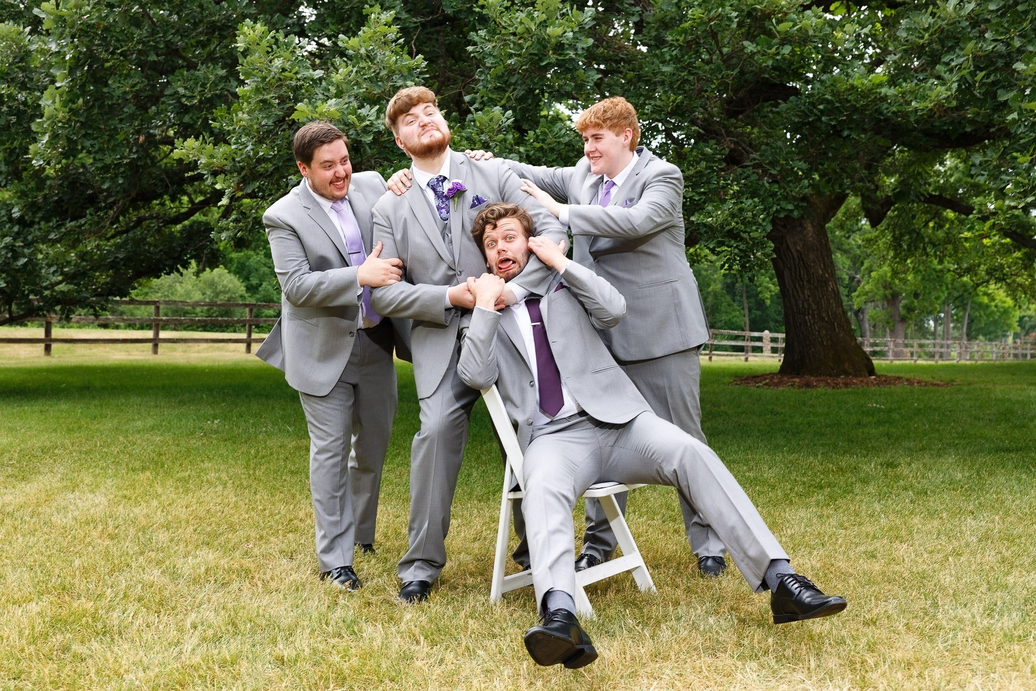 Groomsmen Group Photos at Mayowood Stone Barn Rochester MN