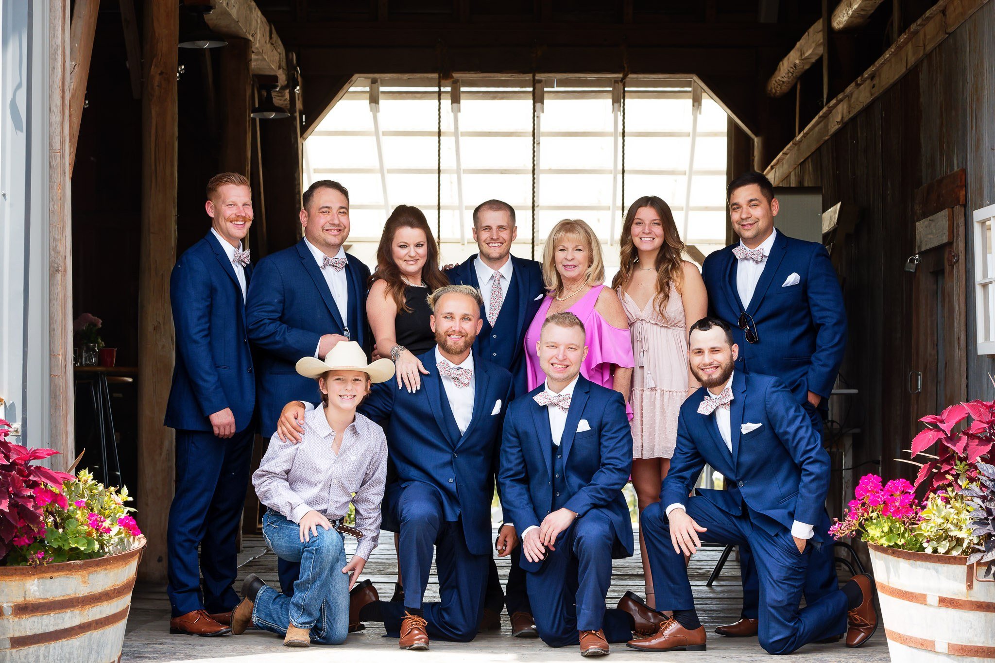 Wedding Party Portrait at Maple Ridge Farm Taylors Falls