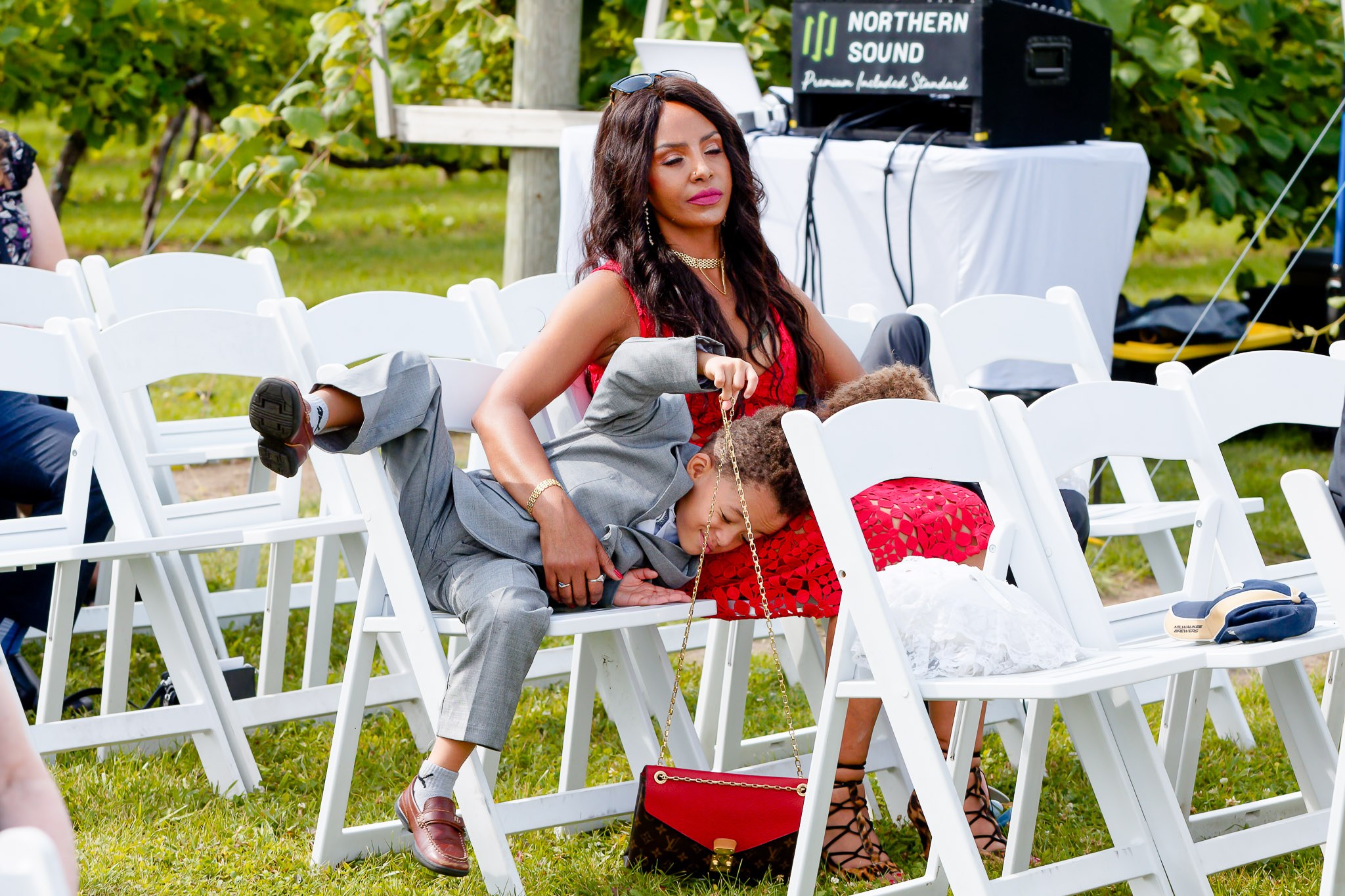 Child Playing During Wedding Ceremony in Minneapolis