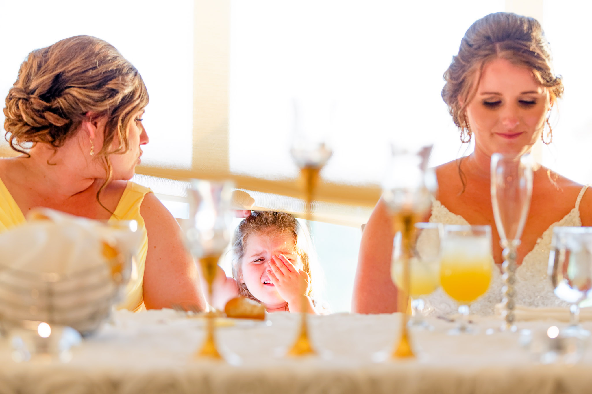 Child's Emotional Moment During Wedding Reception Toast