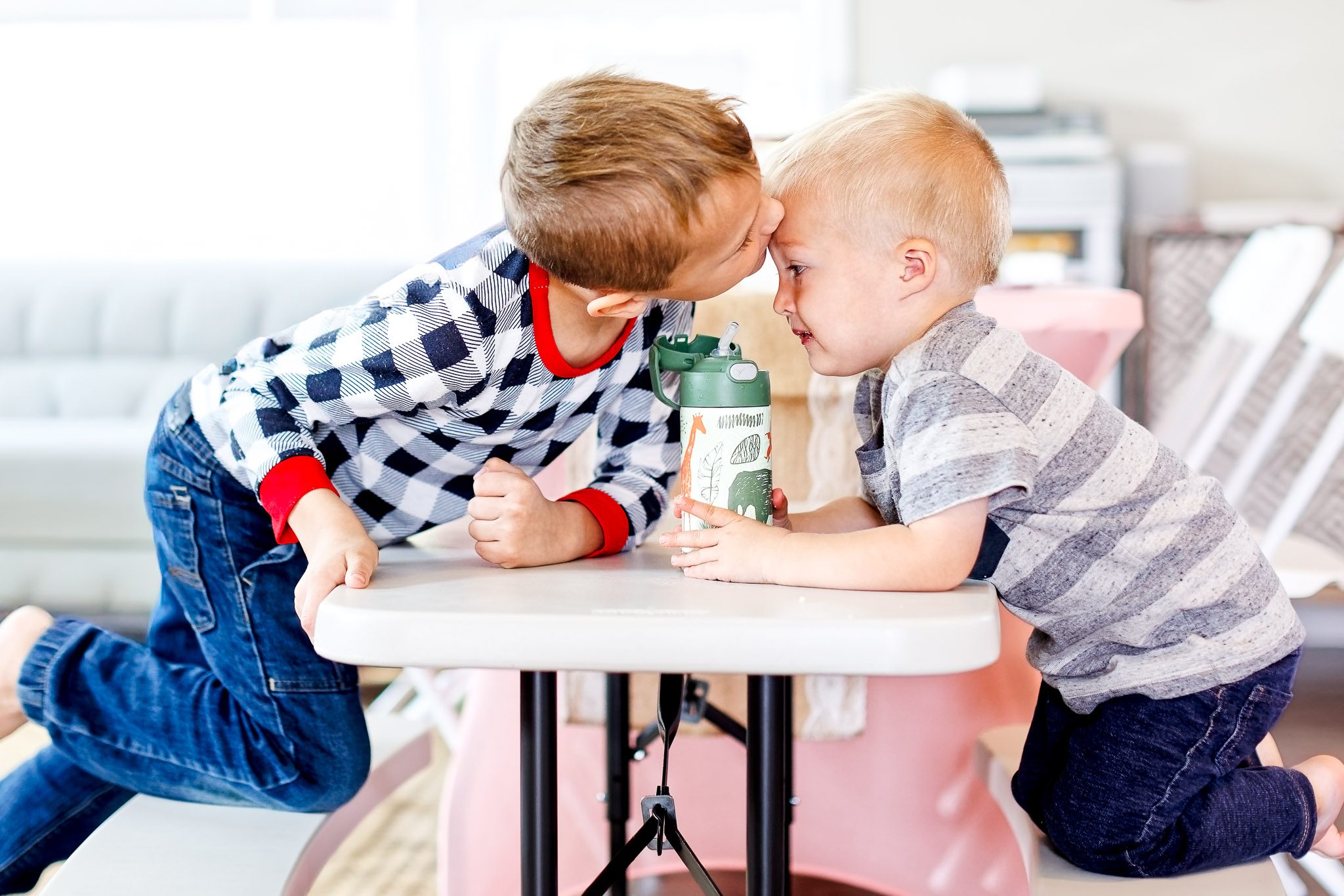 Sweet Brother Moment During Home Wedding Prep Lakeville MN