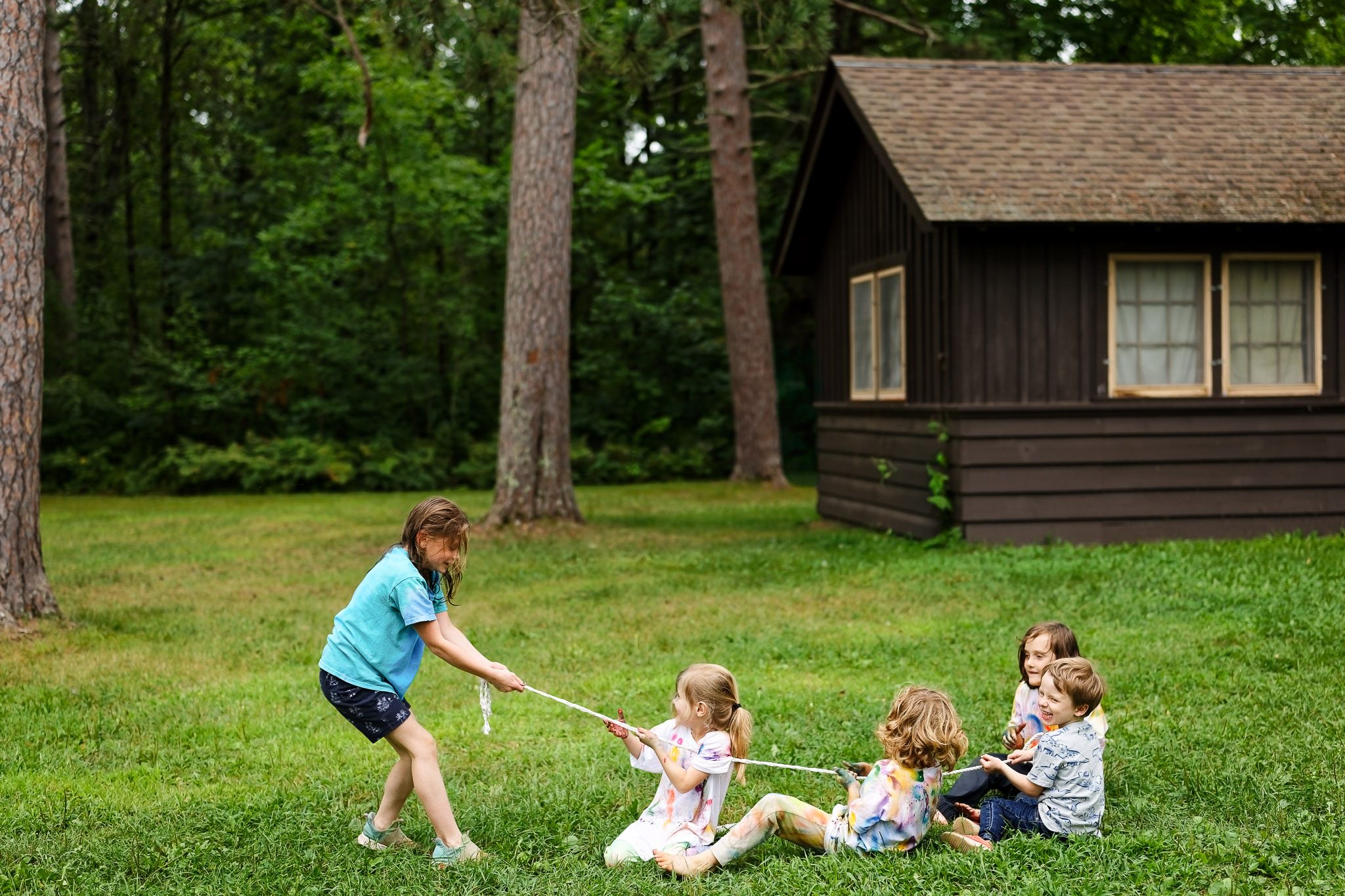 Kids Playing Tug of War at St. Croix State Park Wedding