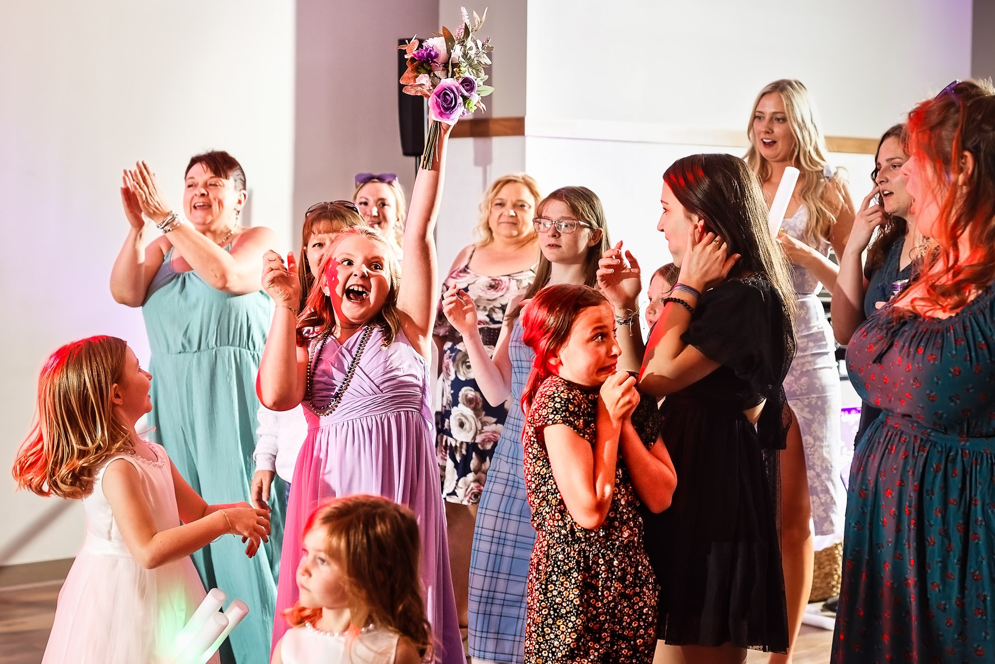 Bouquet Toss Creates Funny Kids Moment at La Crescent Wedding