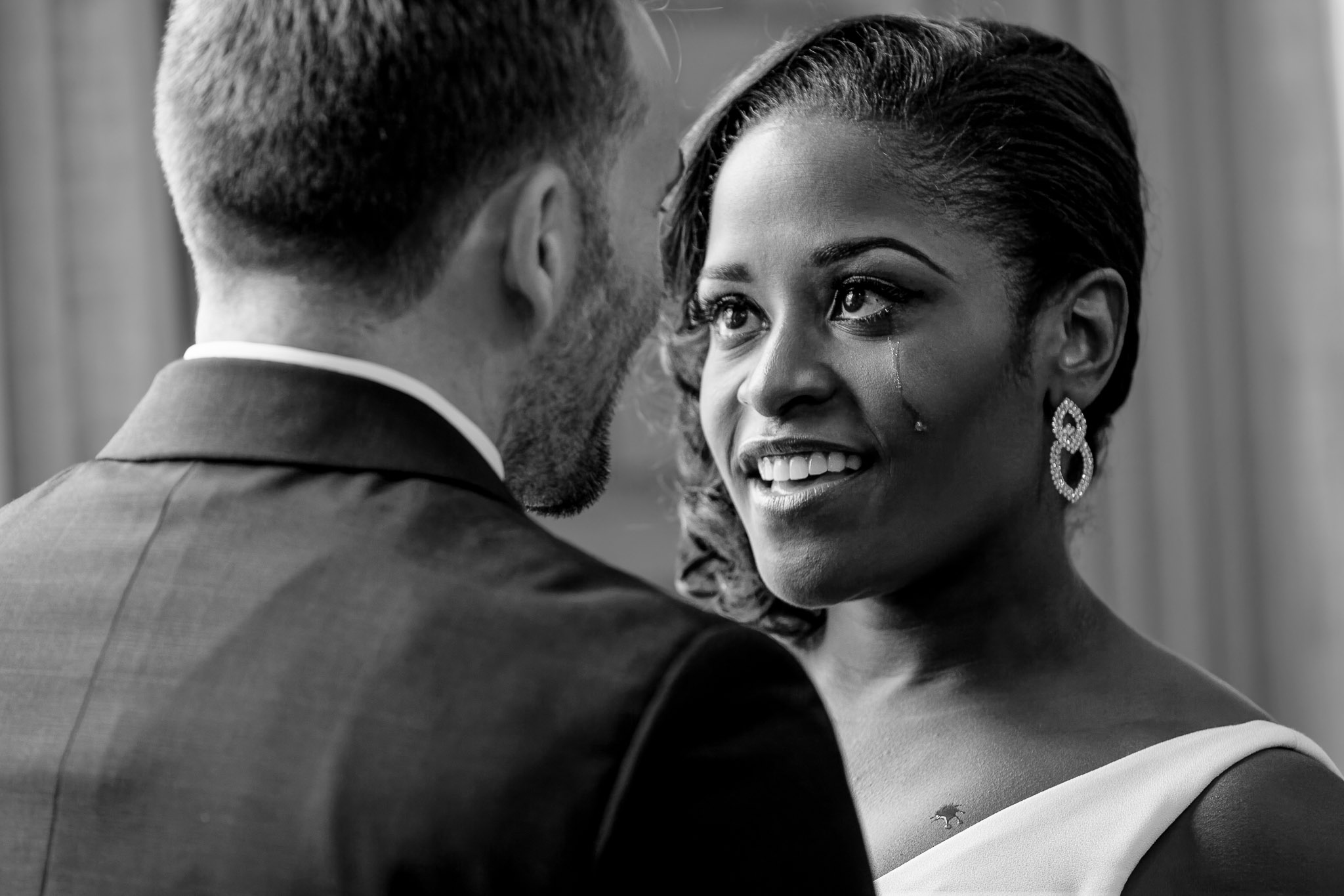 Bride's Emotional First Look with Groom Before Wedding