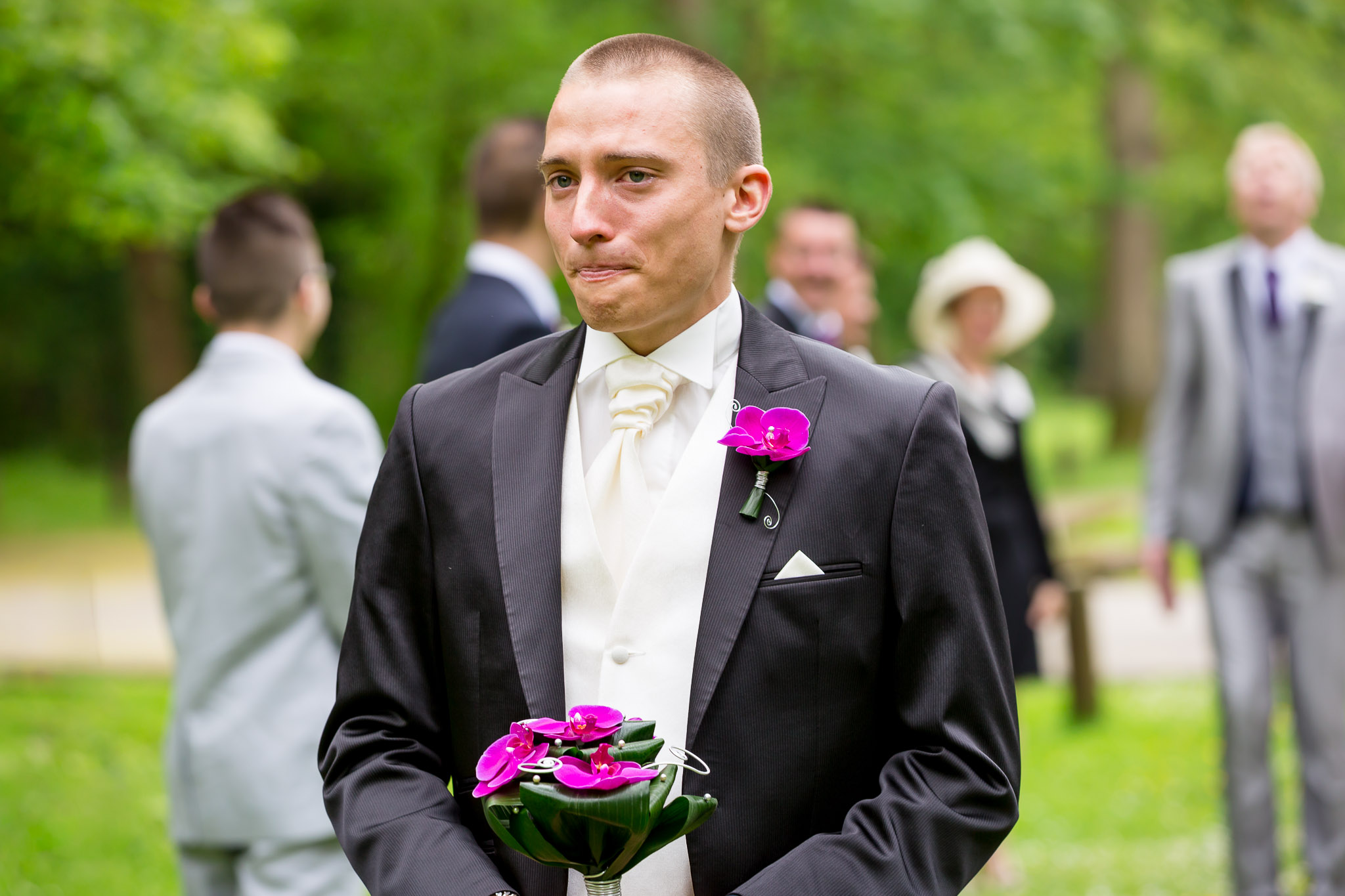 Stressed Groom Before First Look - Wedding Day Emotions