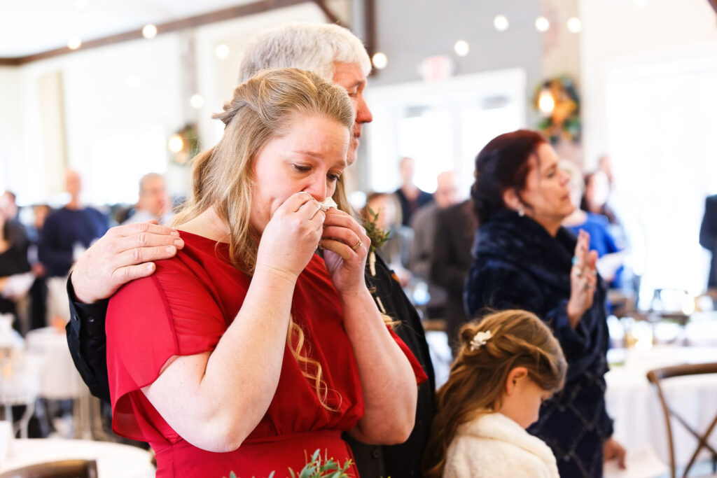 Sister Crying During Wedding Ceremony - Stillwater MN