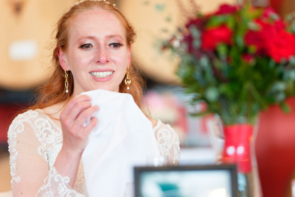 Bride Emotional During Wedding Toast - Minneapolis Reception