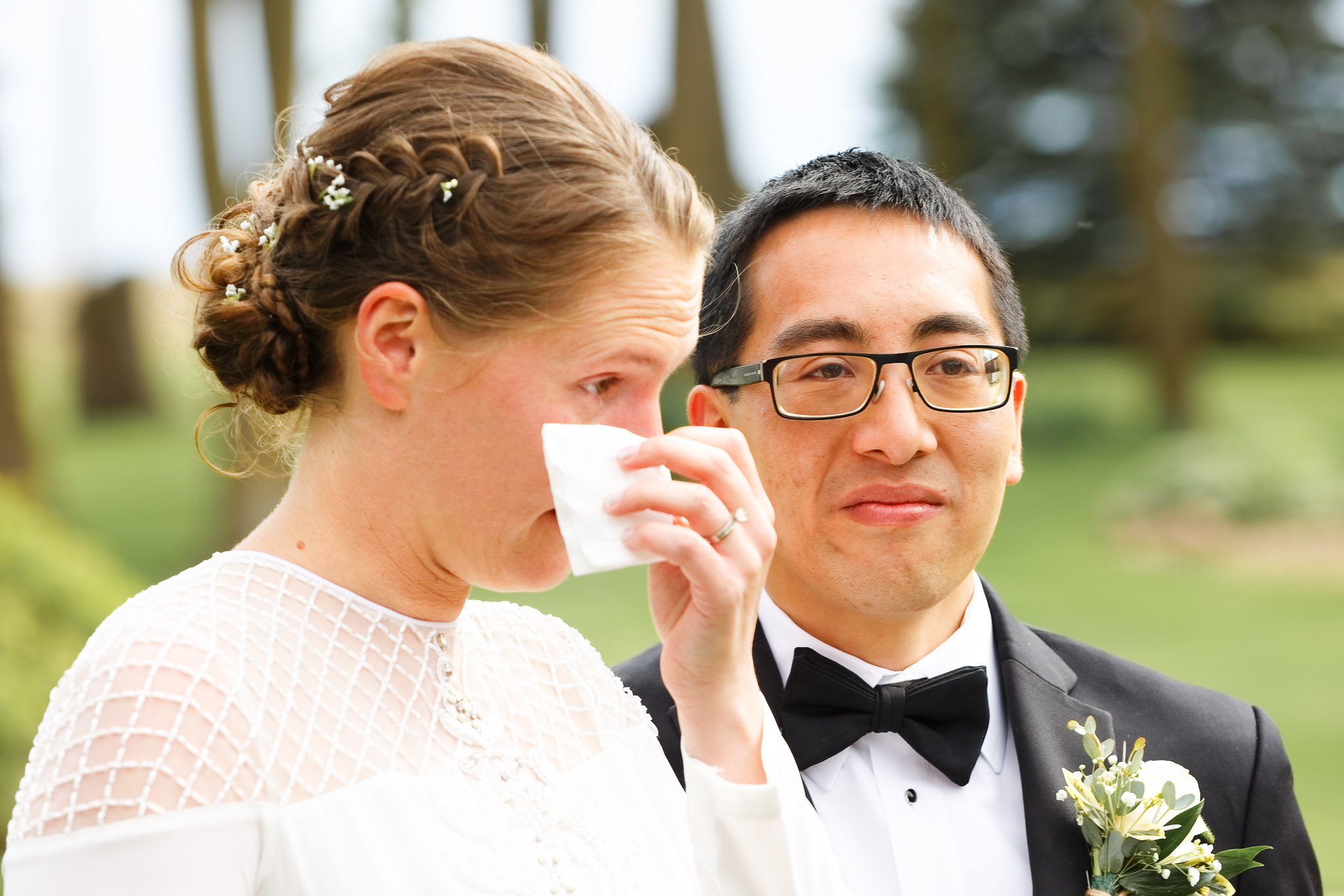 Emotional Wedding Moment at Pond View Barn Pine Island