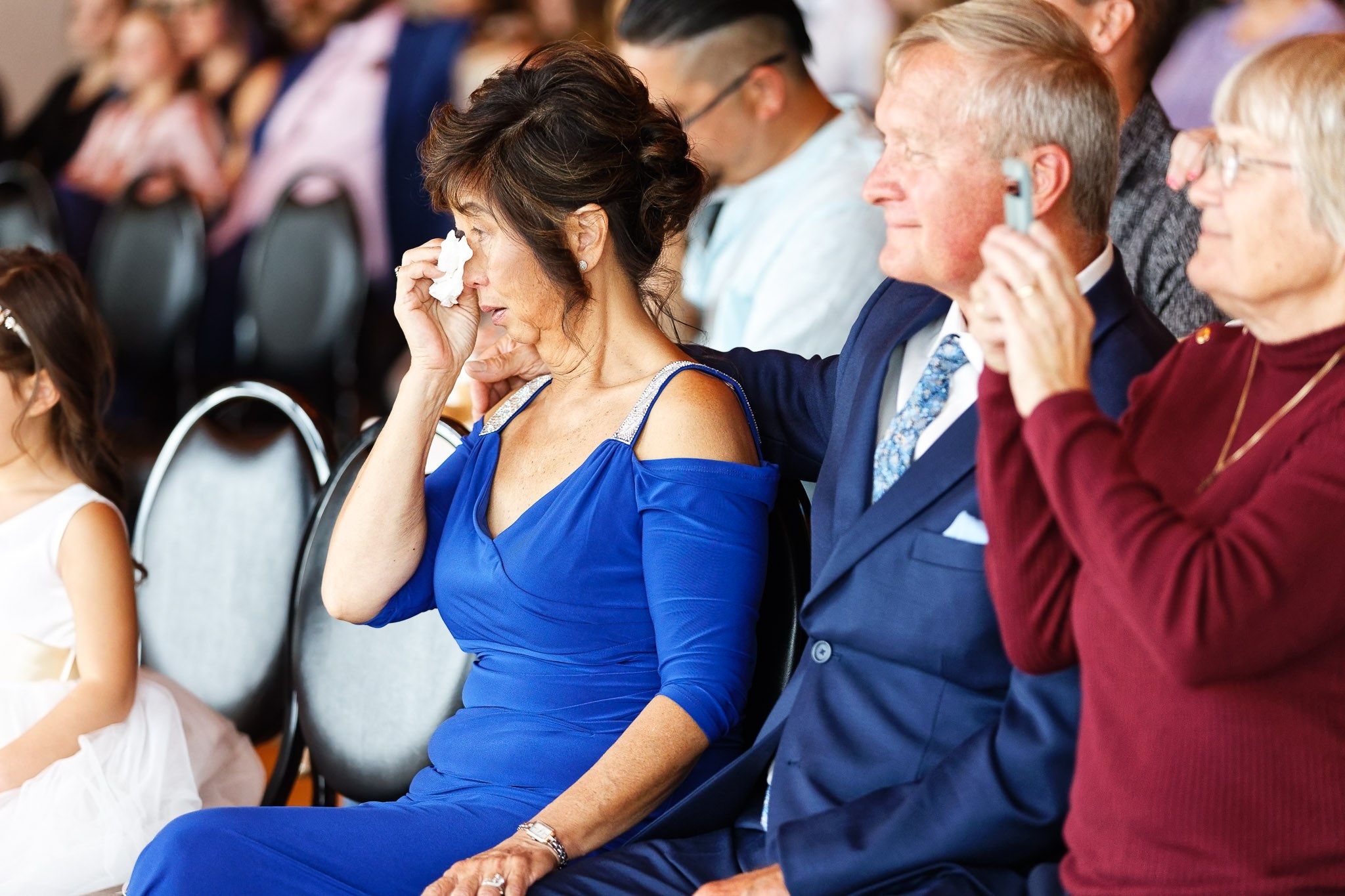 Emotional Parents Crying During Wedding Ceremony Stewartville MN