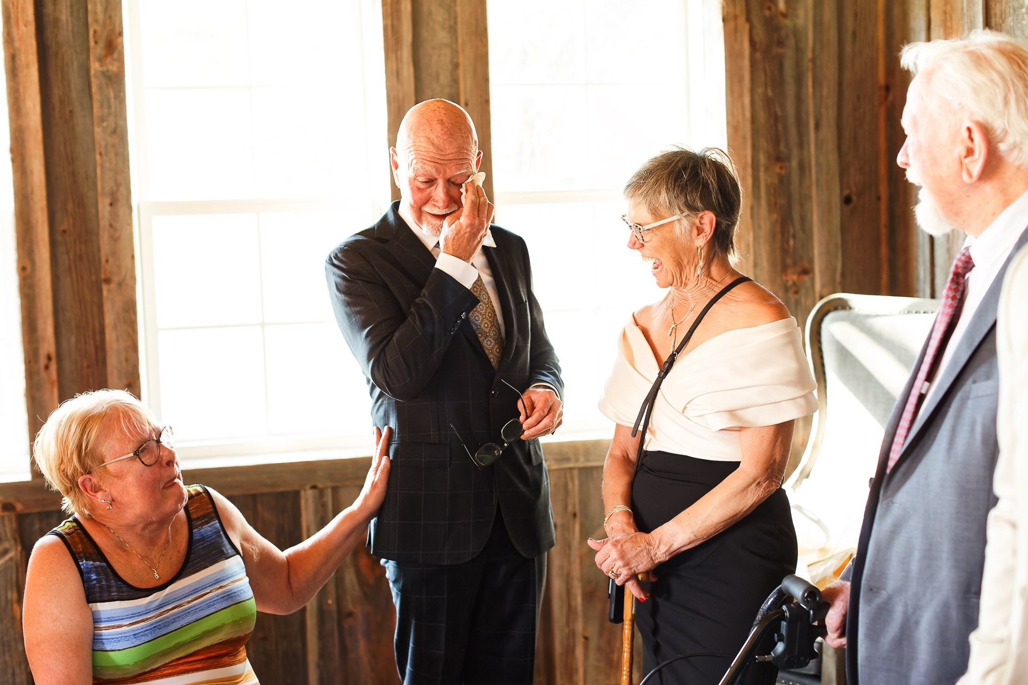 Father Emotional Before Ceremony - Almquist Farm Wedding