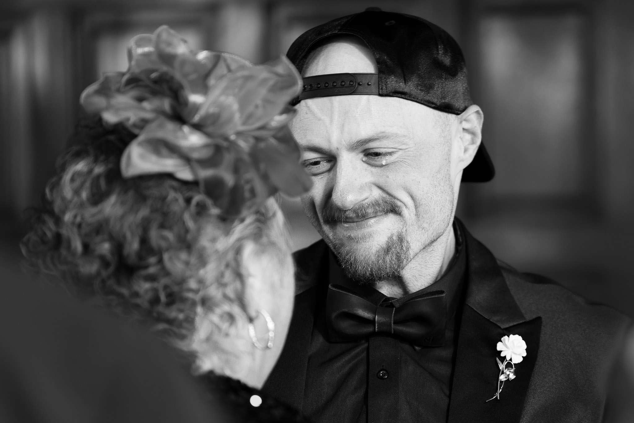 Emotional Groom at Gay Wedding Reception Landmark Center St Paul