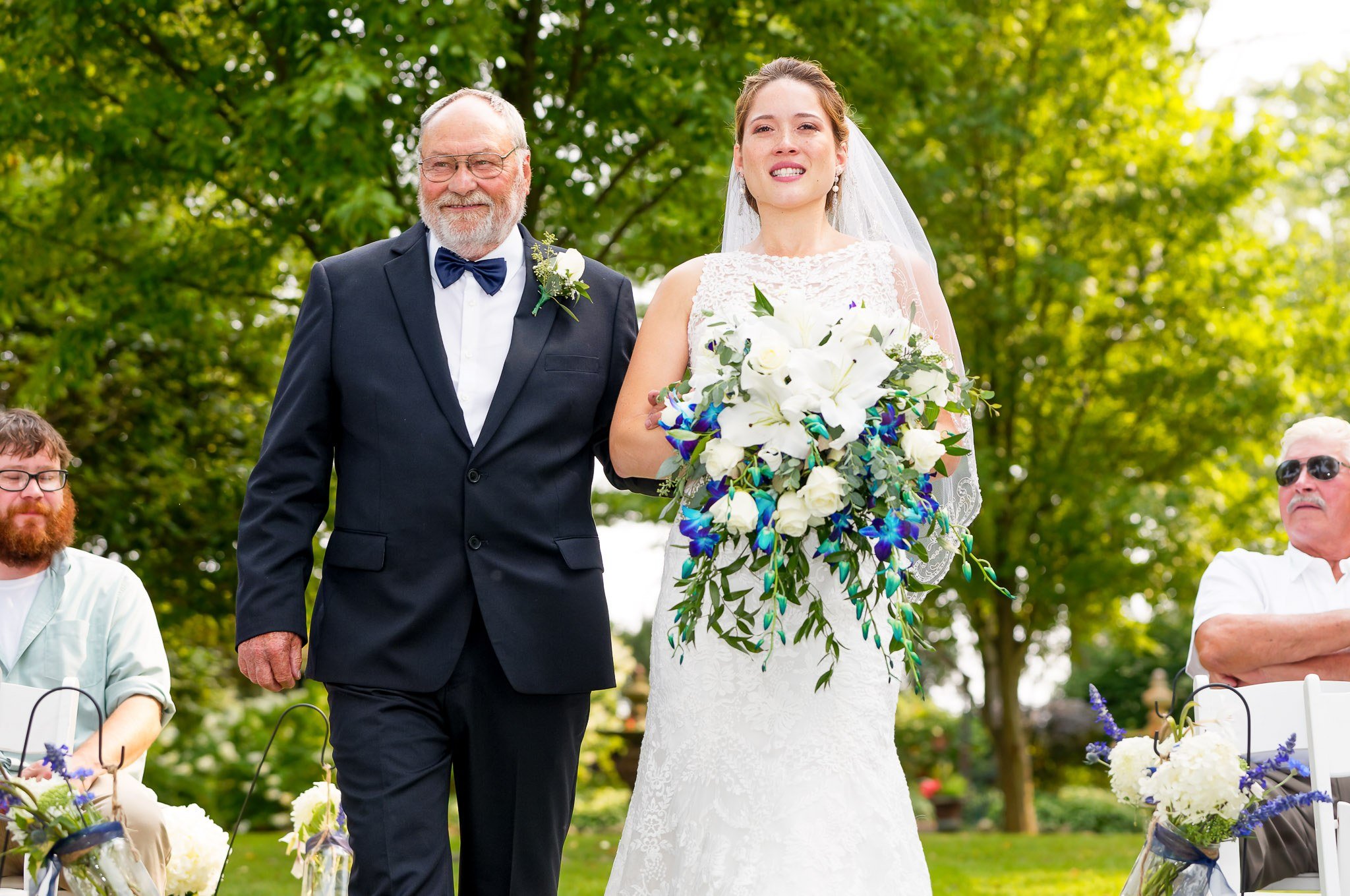 Bride Crying Walking Down Aisle with Father Wedding Photo