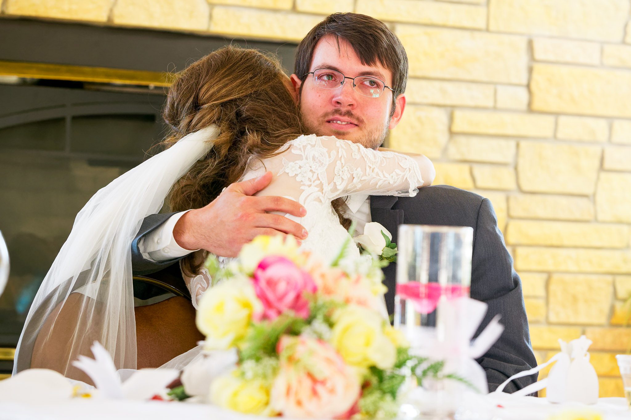 Bride and Groom Crying During Emotional Wedding Toast