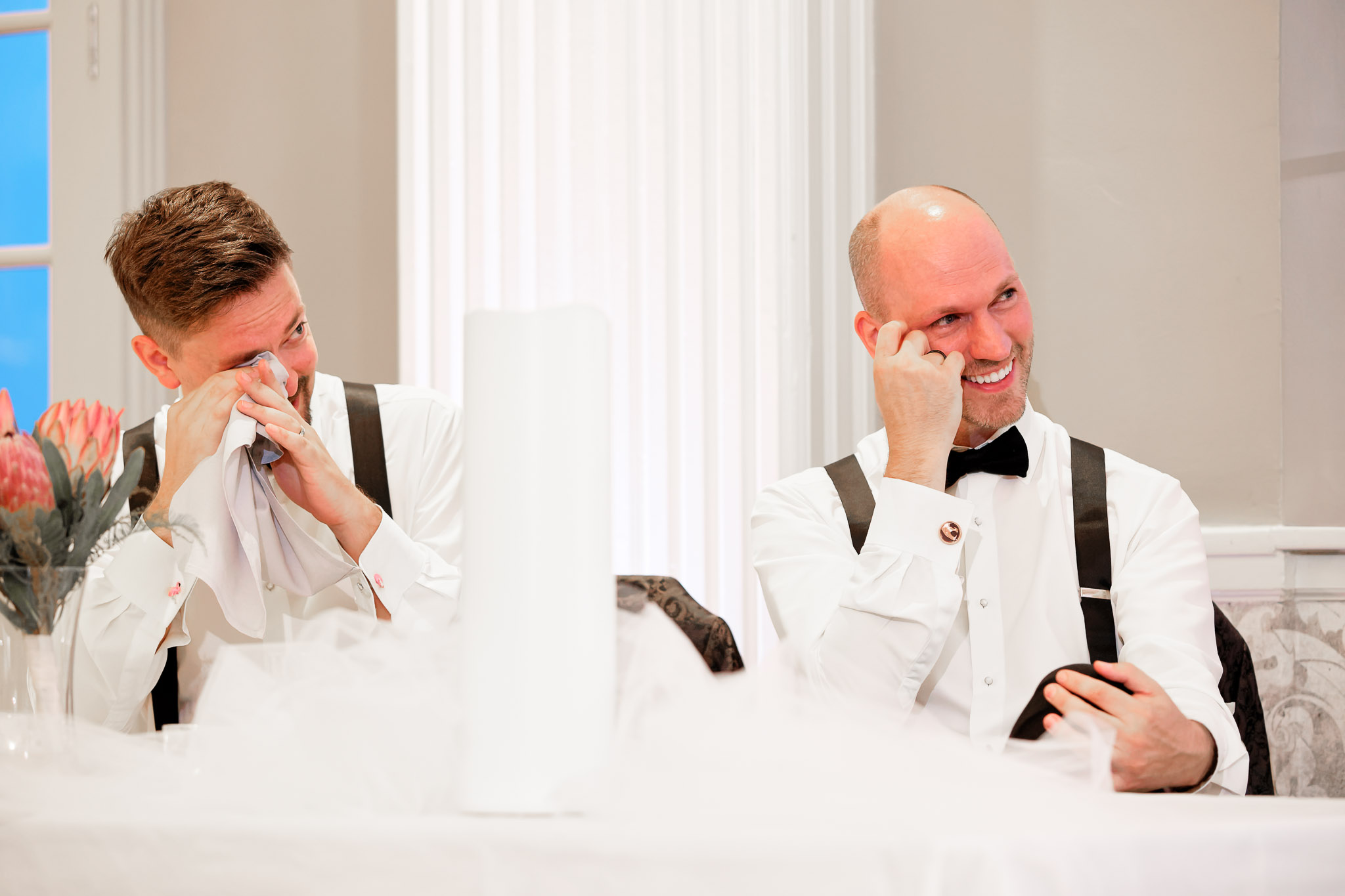 Grooms Crying During Wedding Toast at Minneapolis Beach Club