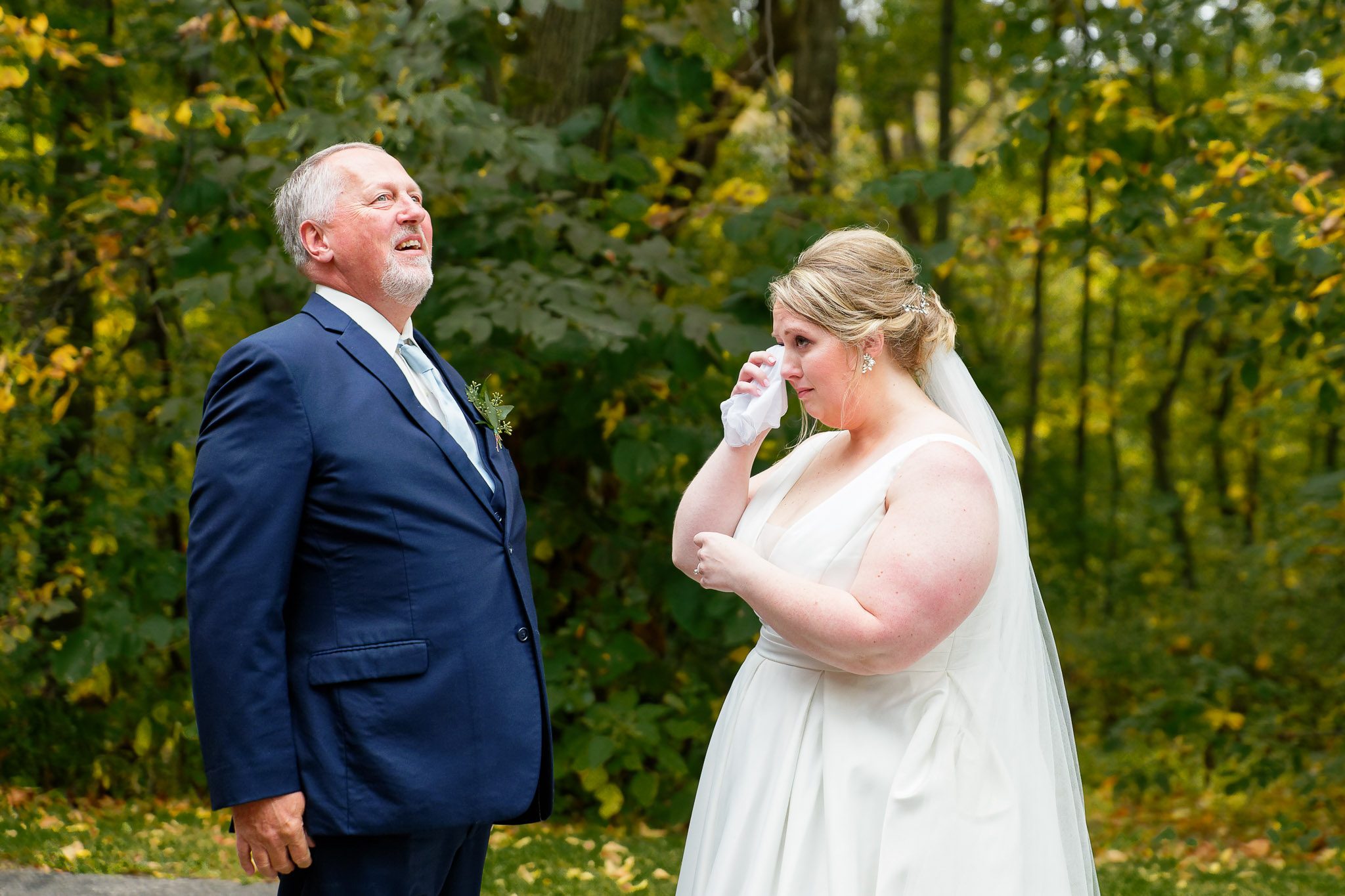 Bride and Father's Emotional First Look Wedding Moment