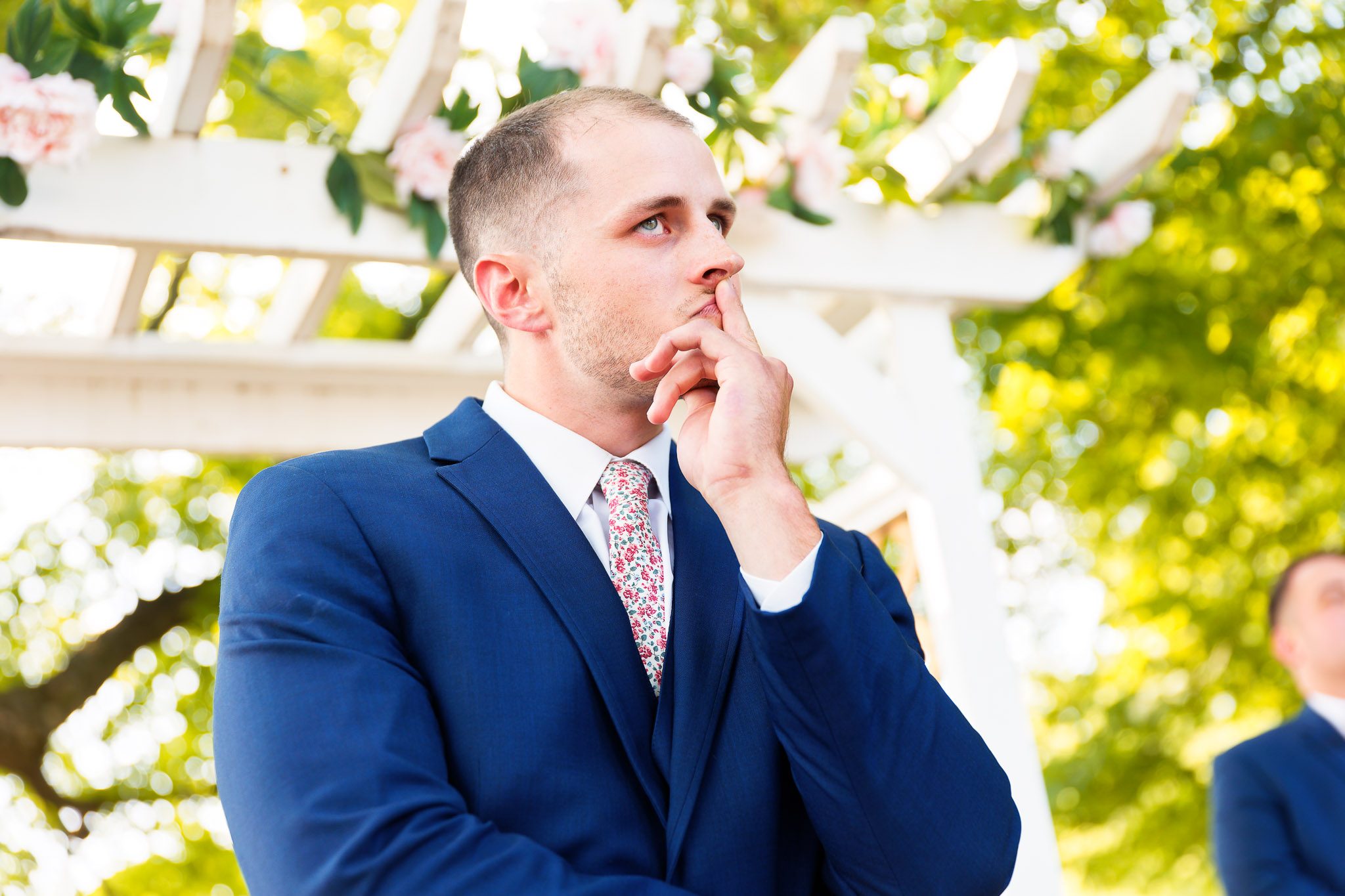 Emotional Groom Wedding Moment Maple Ridge Farm Taylors Falls