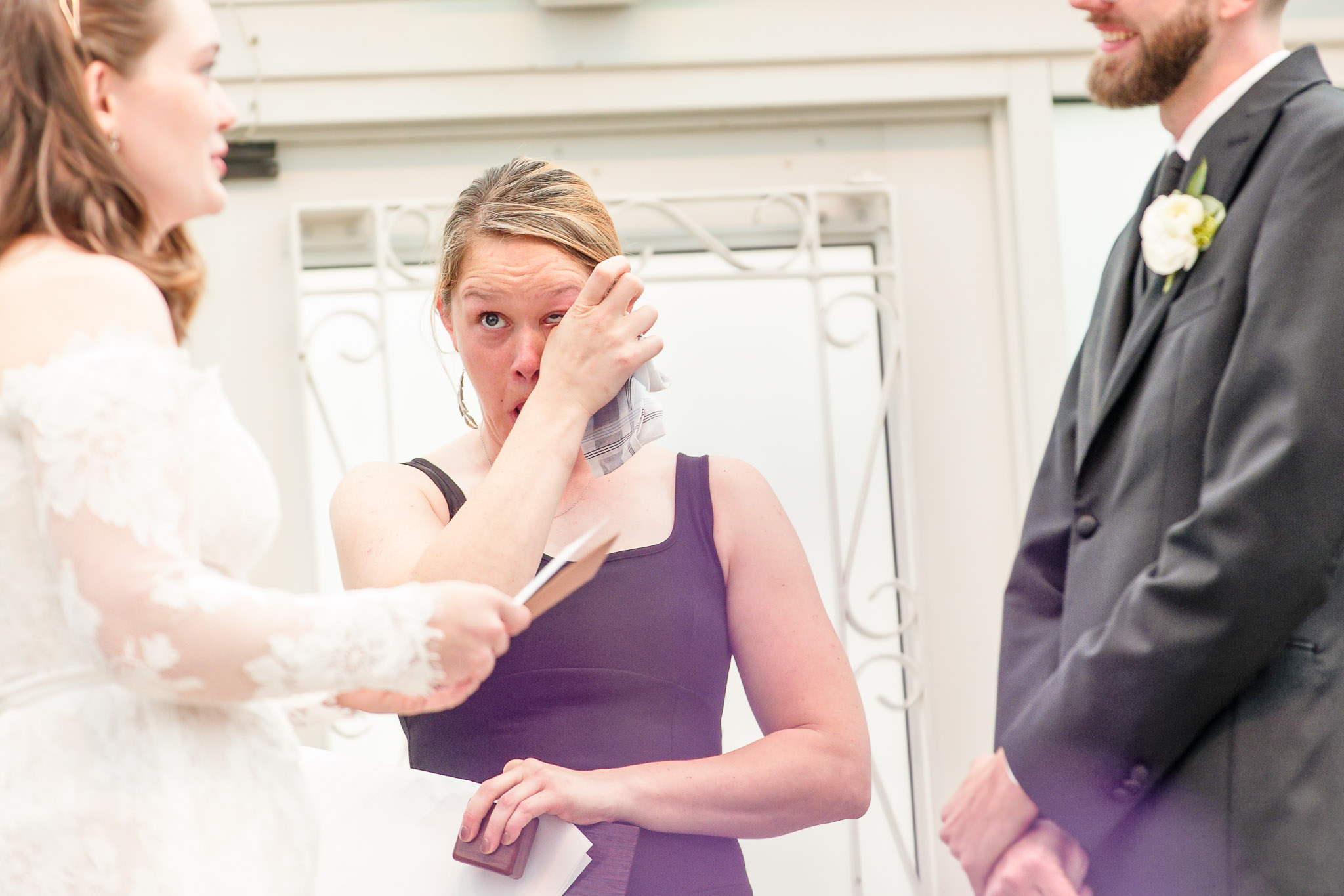 Emotional Wedding Officiant Cries During Ceremony Minneapolis