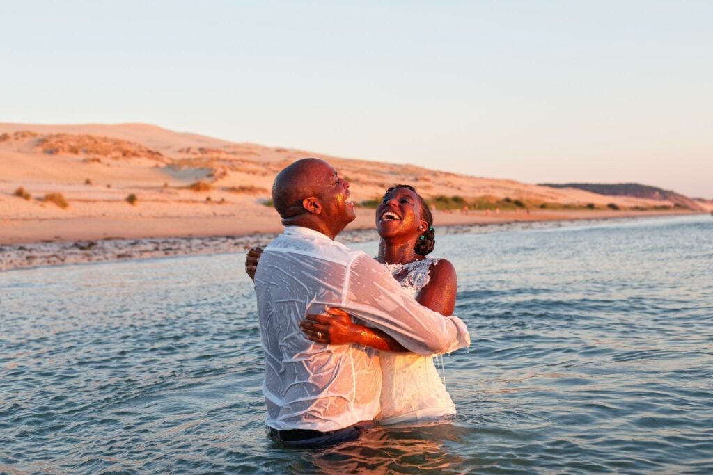 Trash the Dress Ocean Session - Bride and Groom in Water