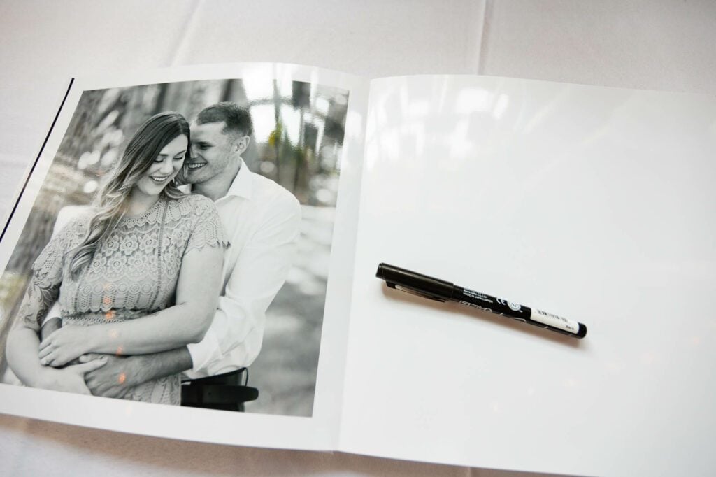 guest book with pen